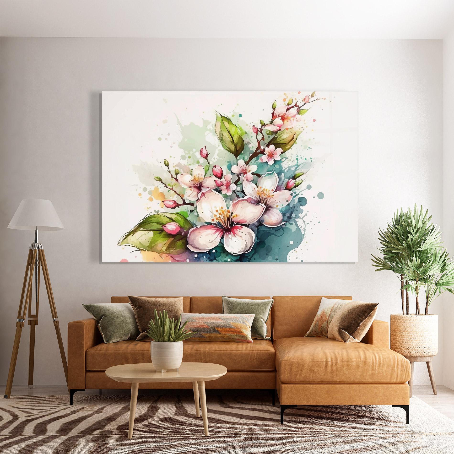 Tablou Sticla Cream Pink Spring mockup 7