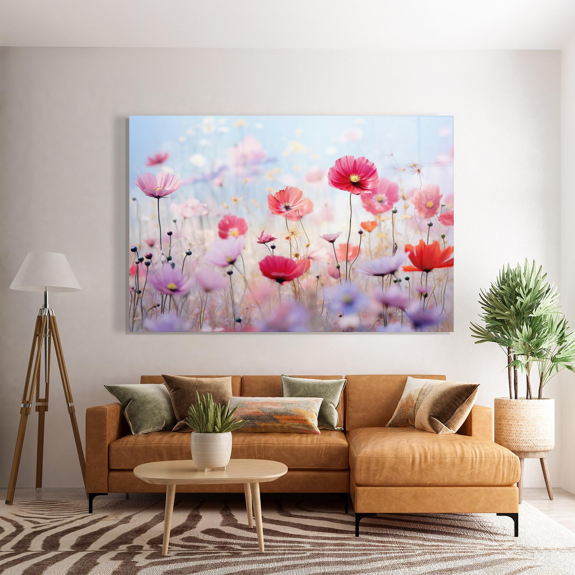 Tablou Sticla Dreamy Sprig Pink Flower mockup 7