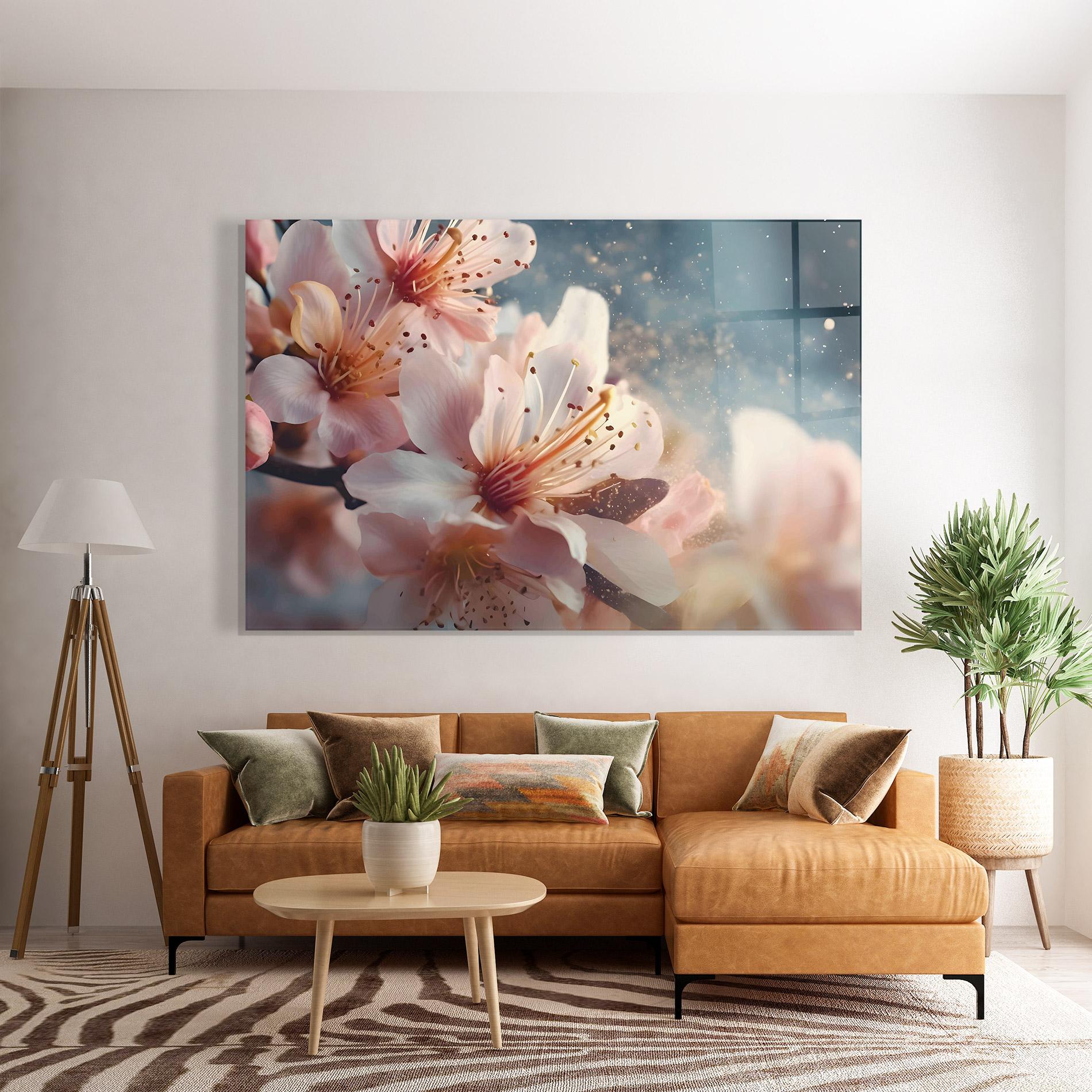 Tablou Sticla Flower Spring Art mockup 7