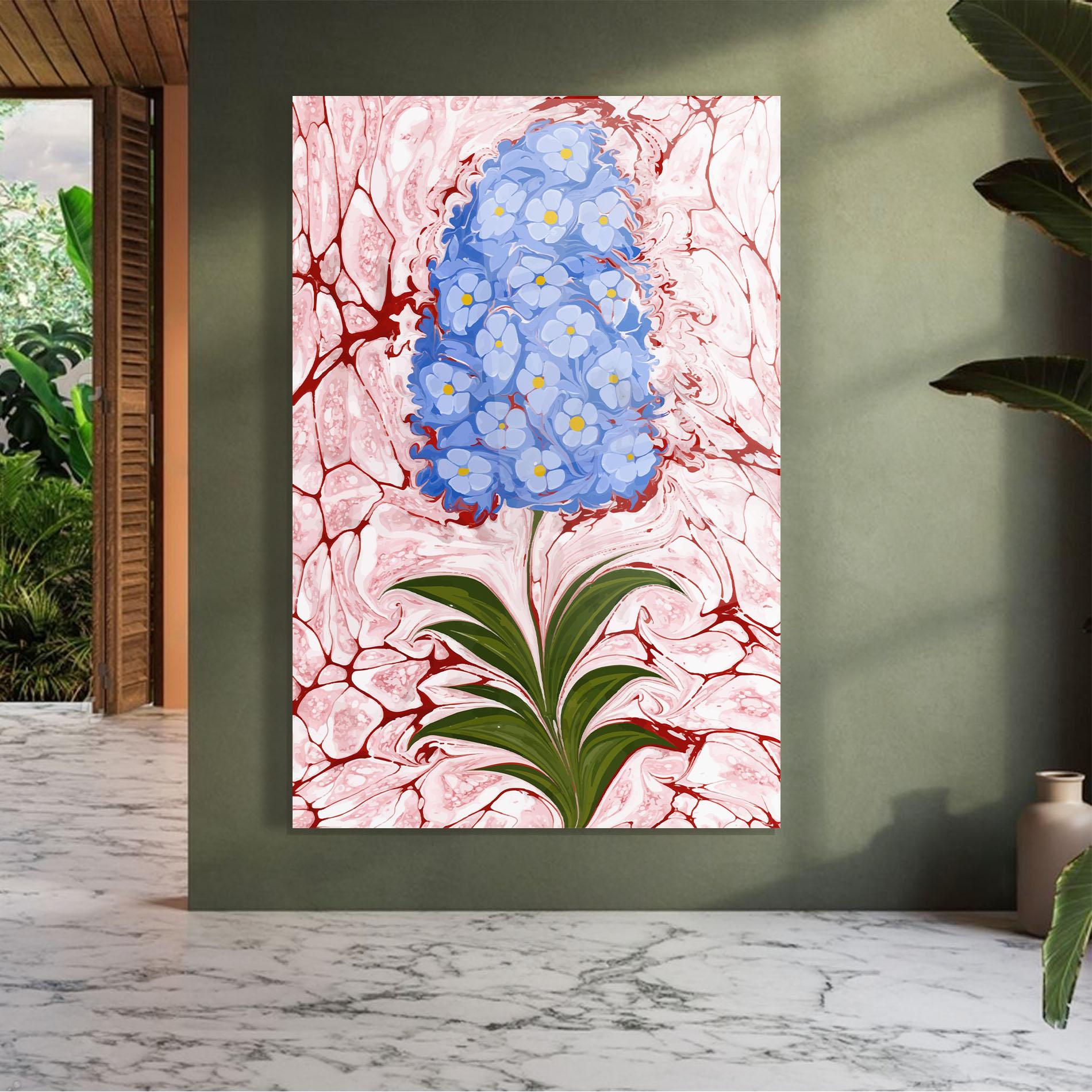 Tablou Sticla Blue Spring Flower mockup 7
