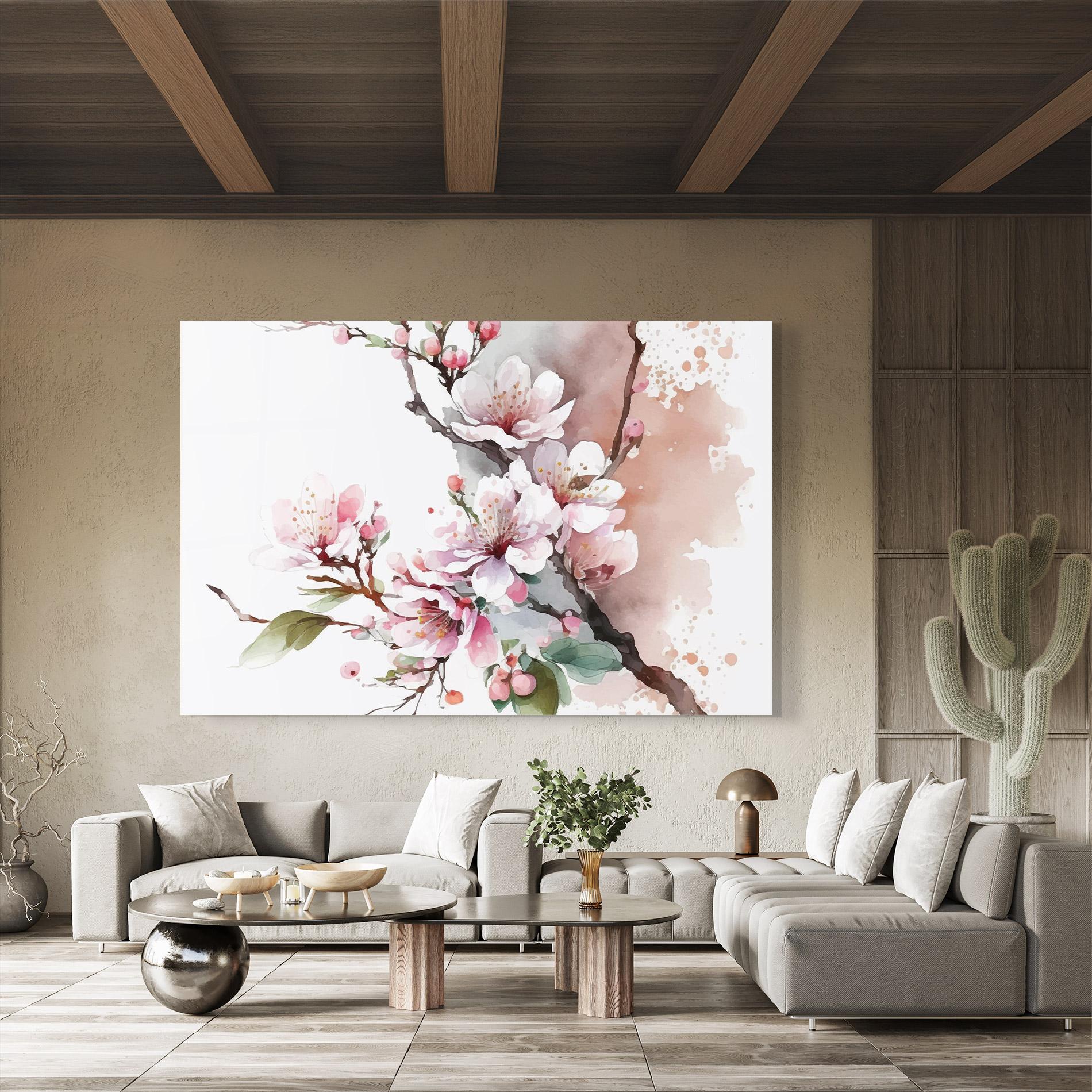 Tablou Sticla Cherry Spring Flower mockup 8