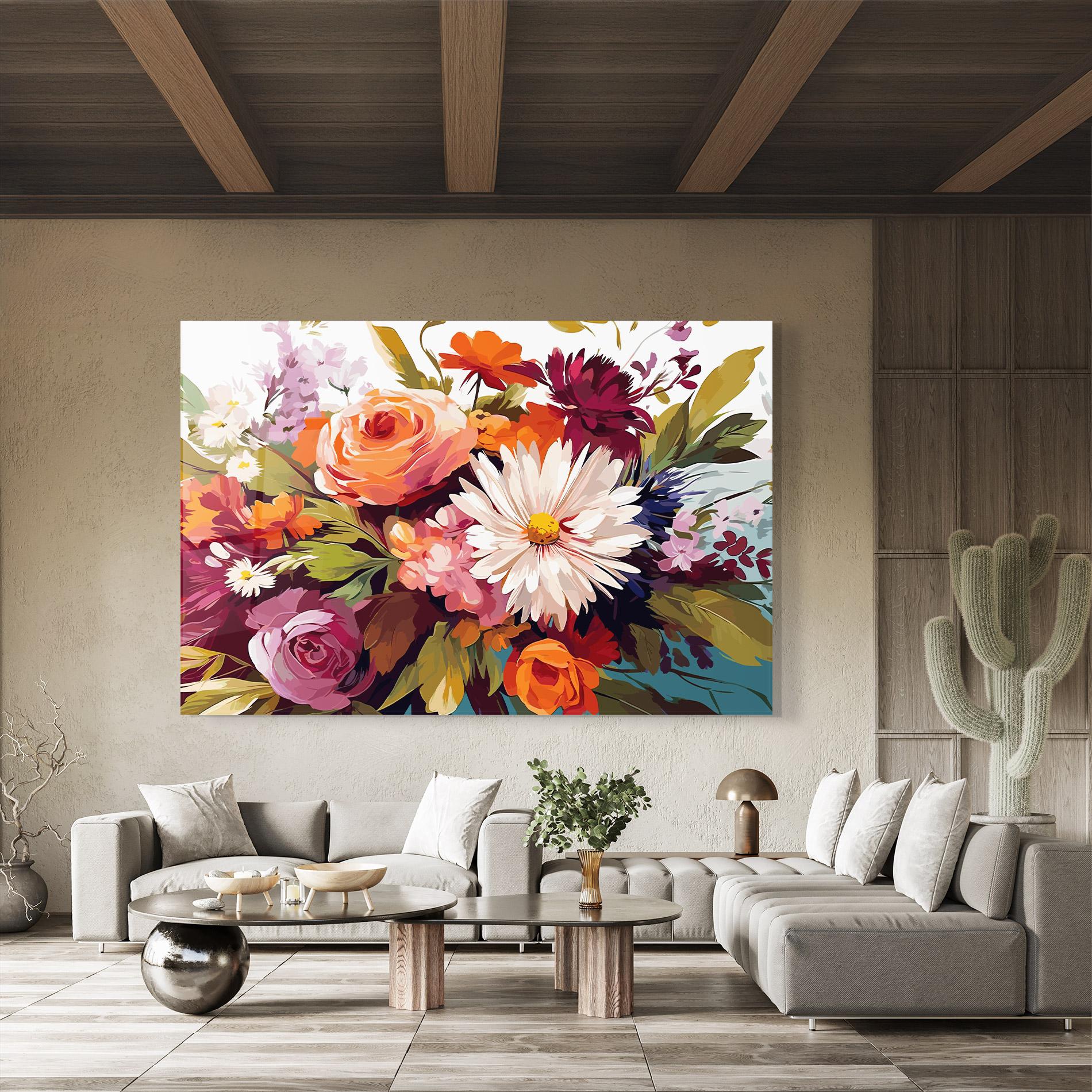 Tablou Sticla Cream Orange Spring mockup 8