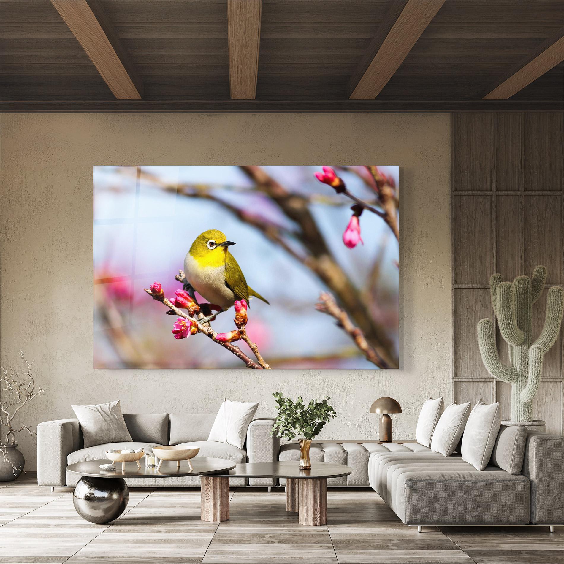 Tablou Sticla Cute Pink Flower Buds mockup 8