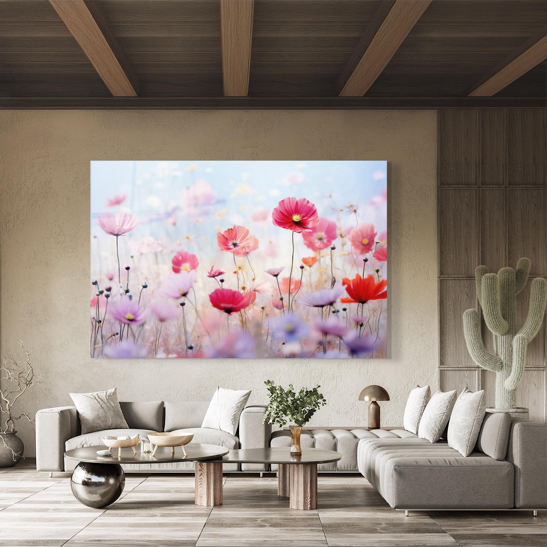 Tablou Sticla Dreamy Sprig Pink Flower mockup 8