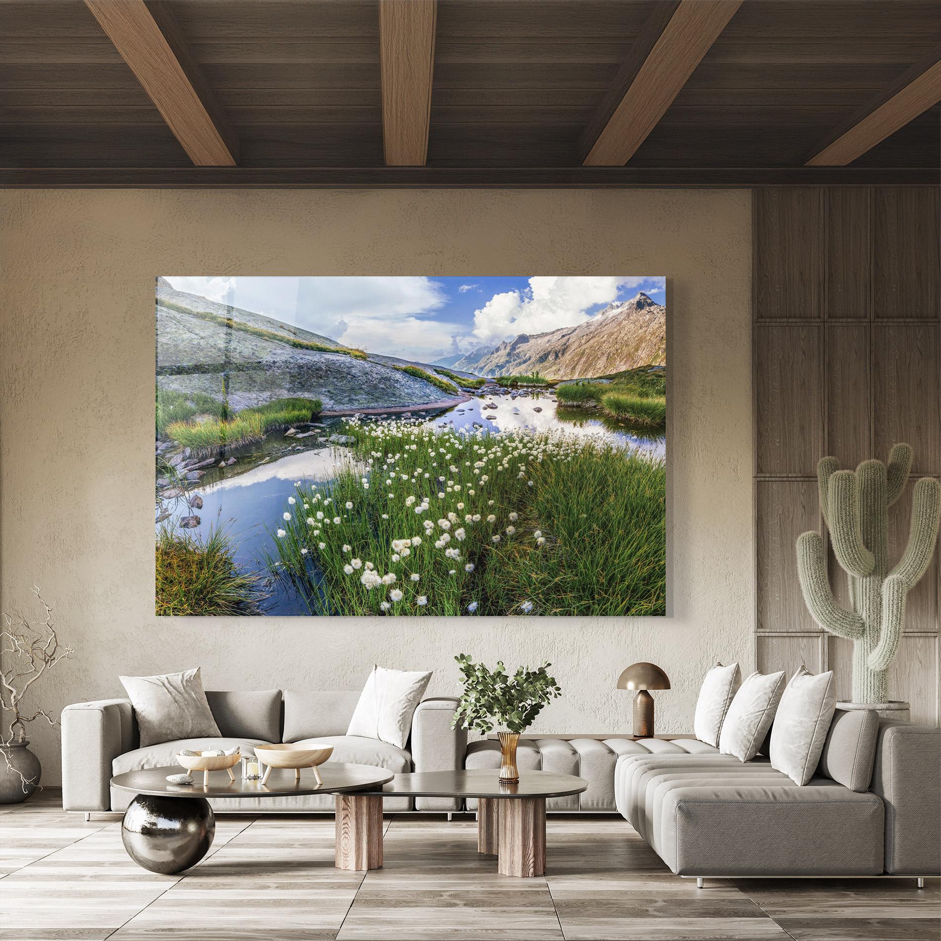 Tablou Sticla Lake Spring View mockup 8