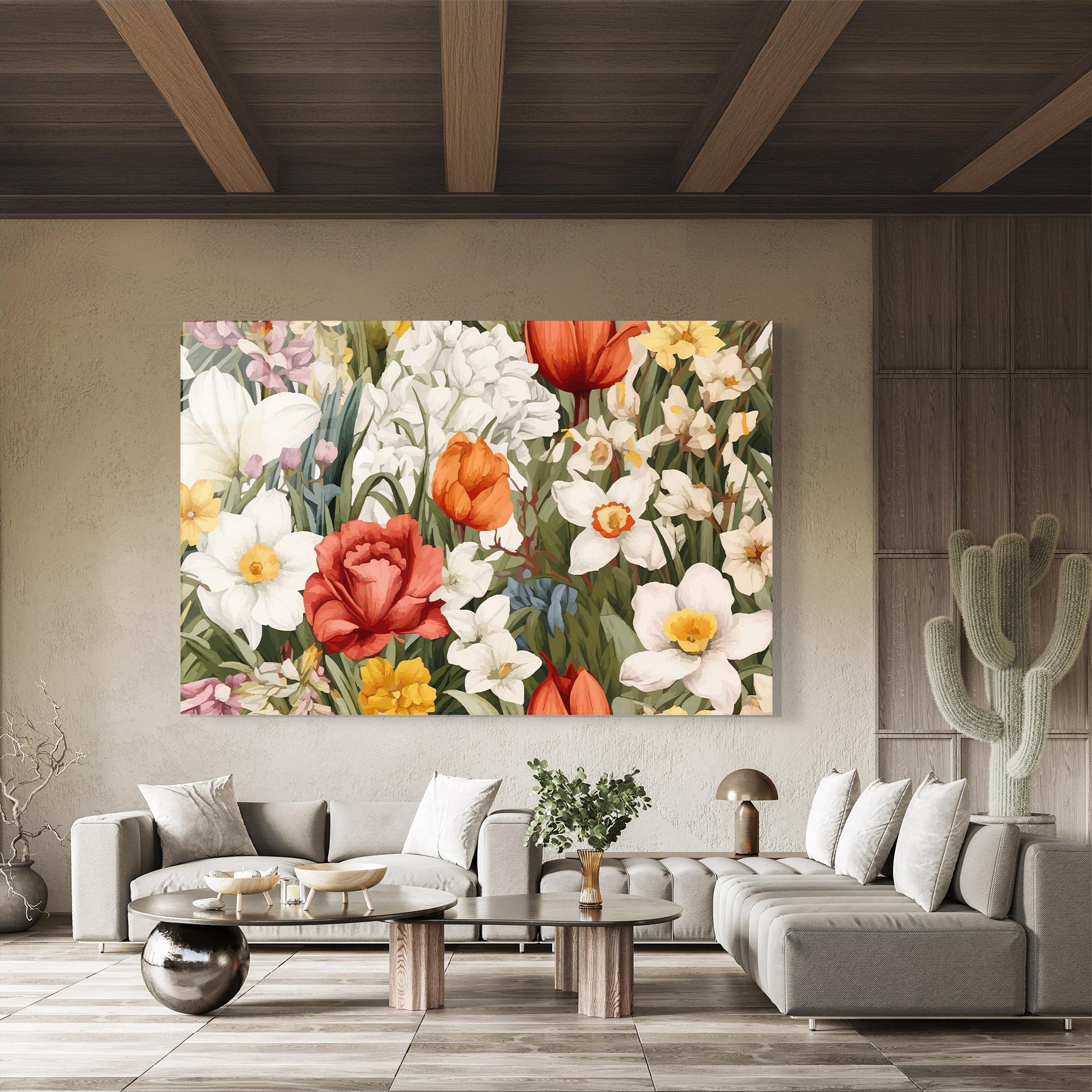 Tablou Sticla Orange Red Spring mockup 8