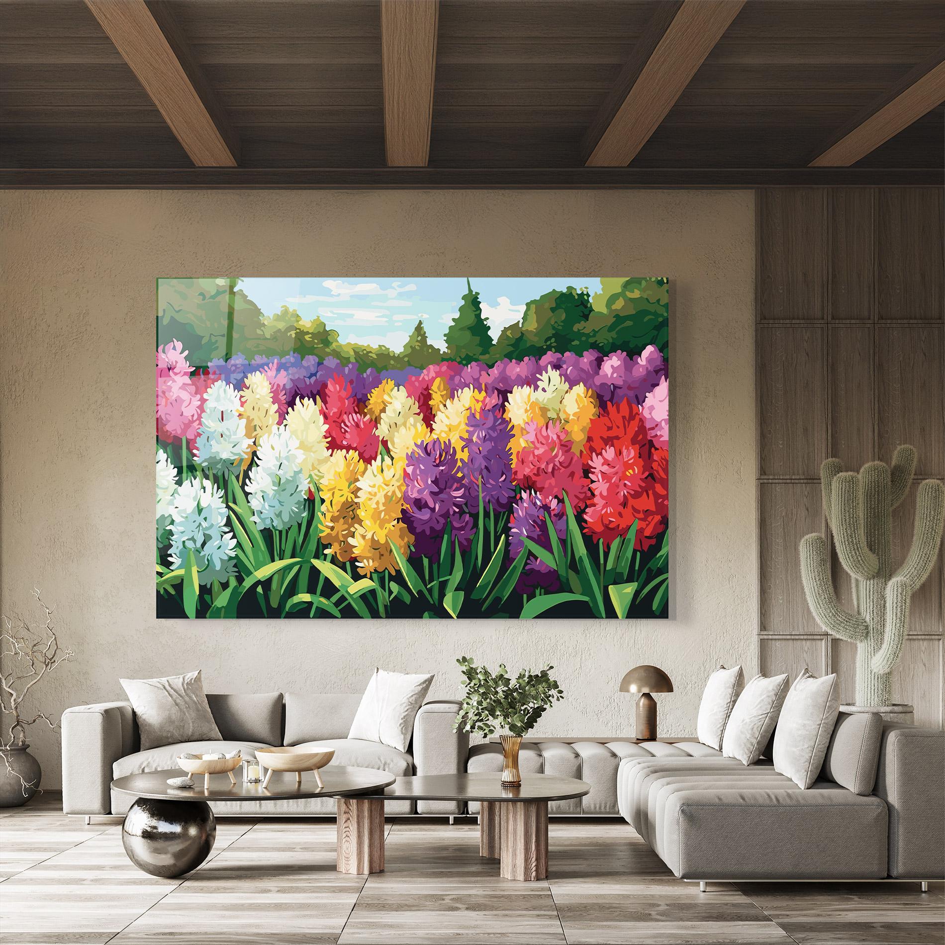 Tablou Sticla Pretty Colorful Spring mockup 8