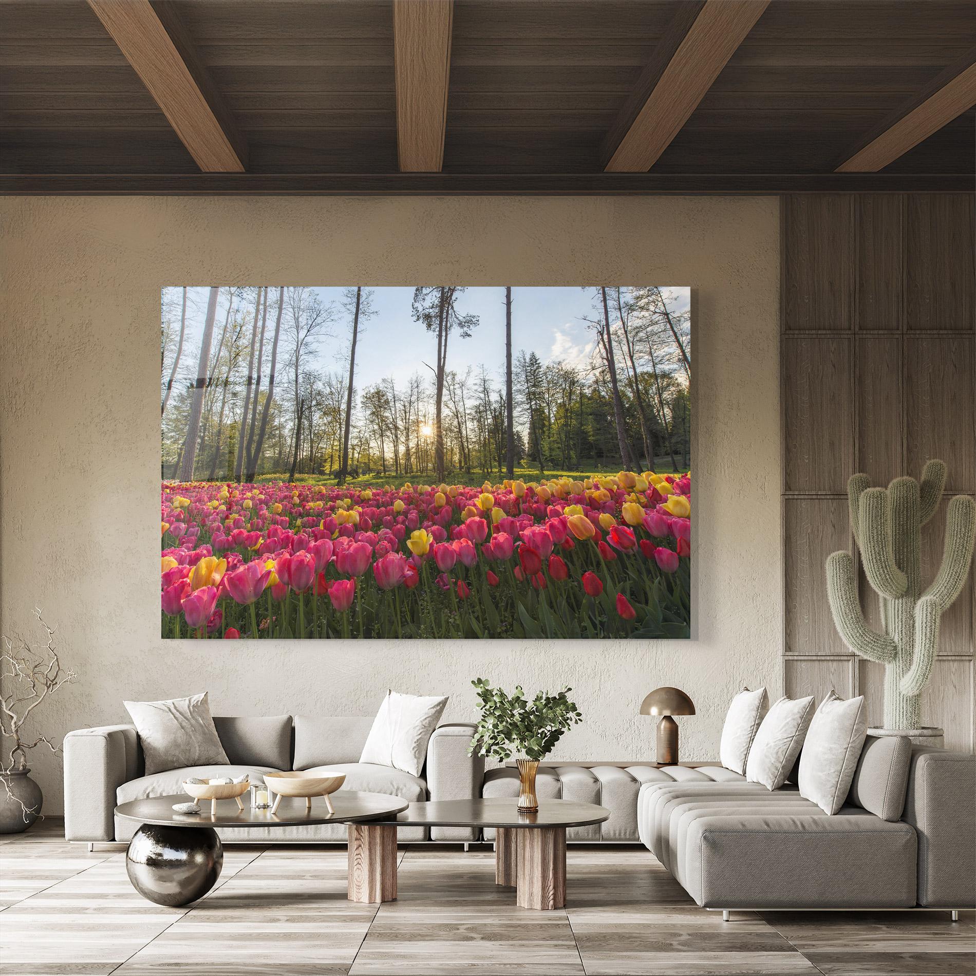 Tablou Sticla Pretty Spring Flowers mockup 8