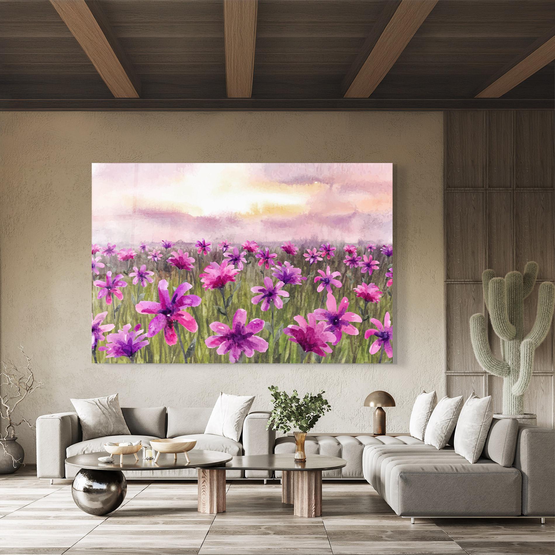 Tablou Sticla Purple Flower Spring mockup 8