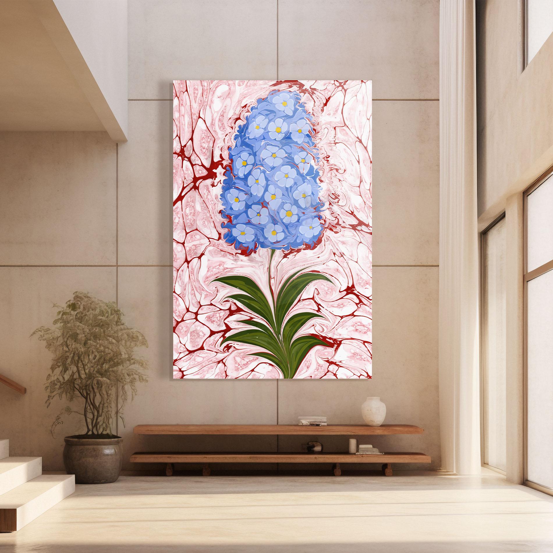 Tablou Sticla Blue Spring Flower mockup 8