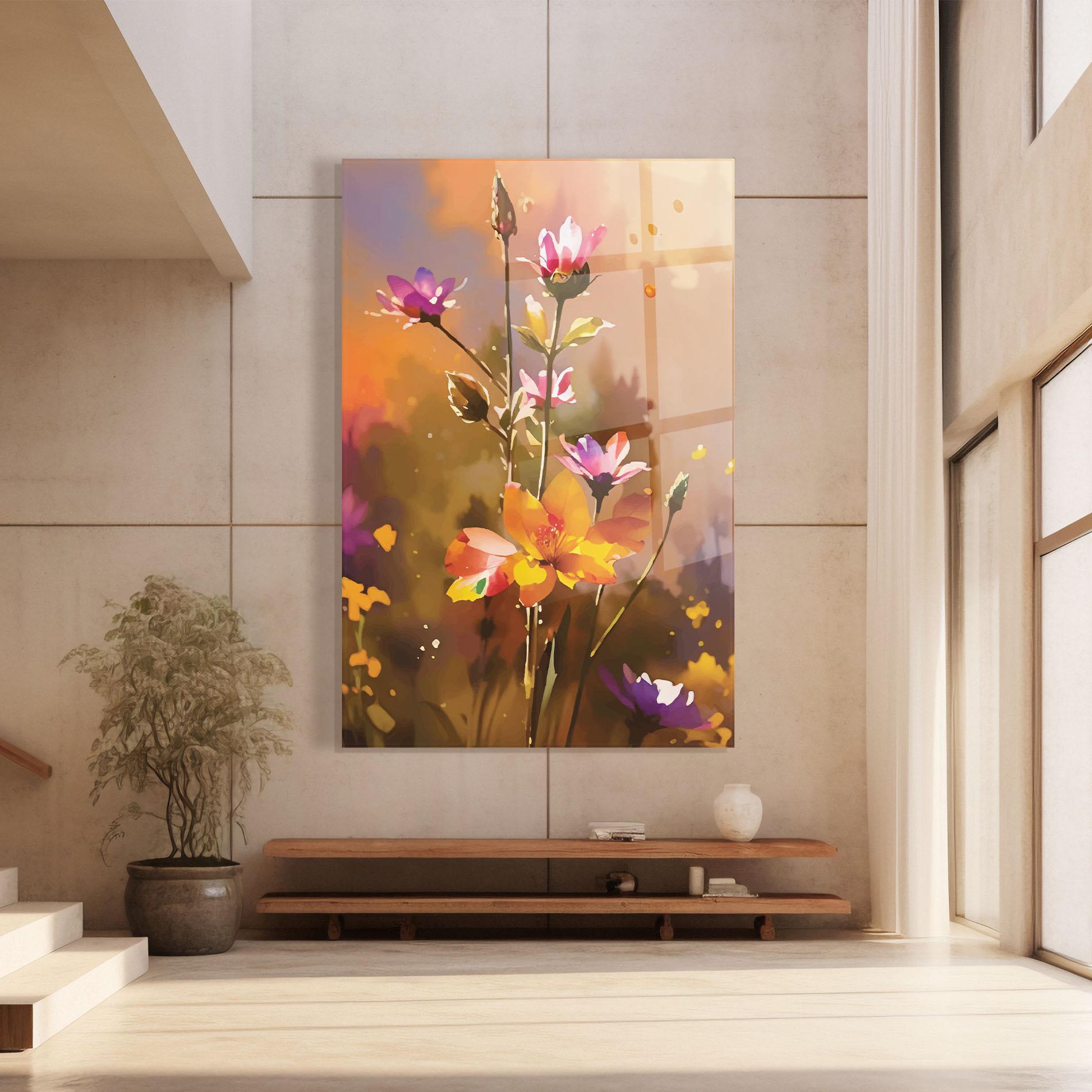 Tablou Sticla Orange Pink Spring mockup 8