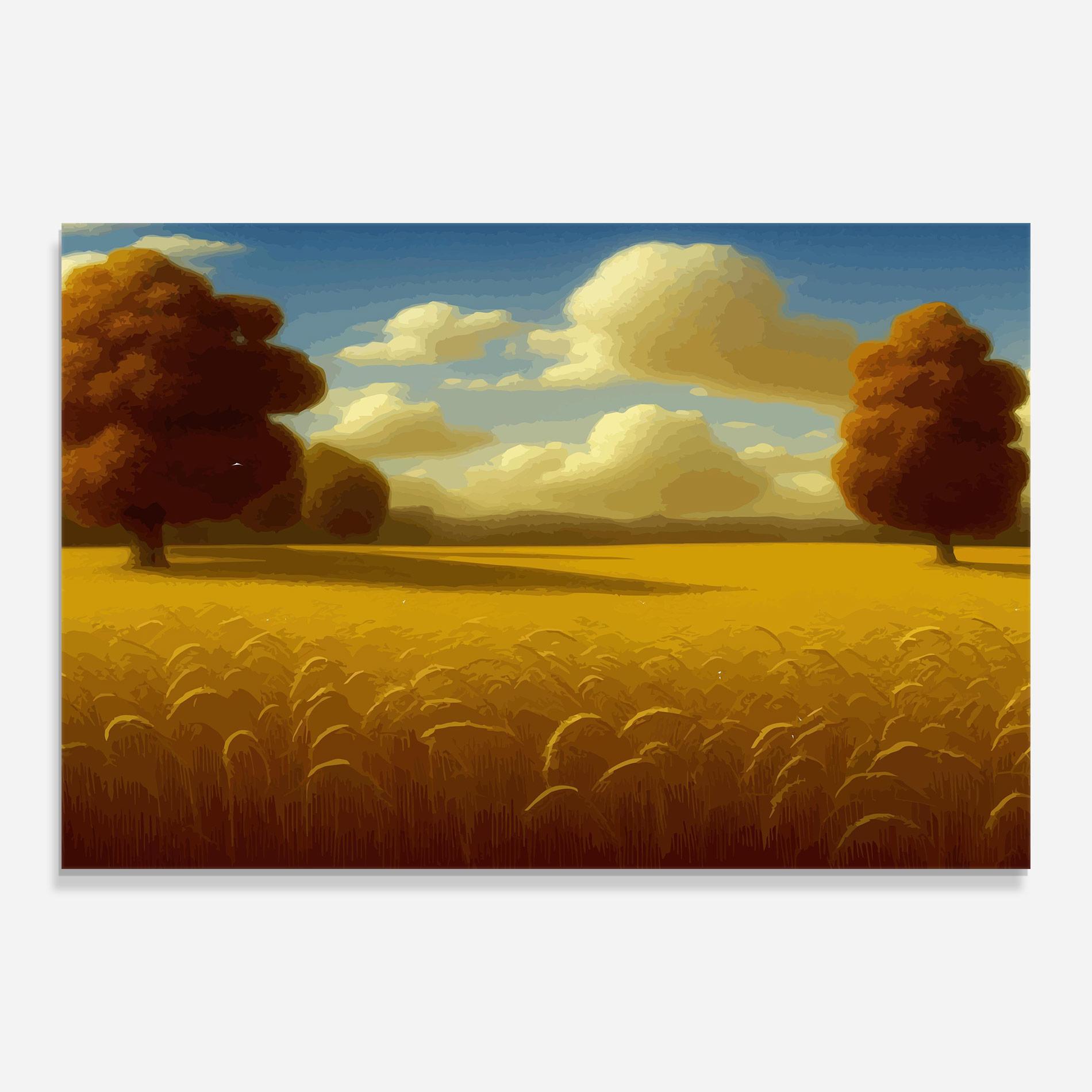 Tablou Sticla Cloud Rural Yellow mockup 0