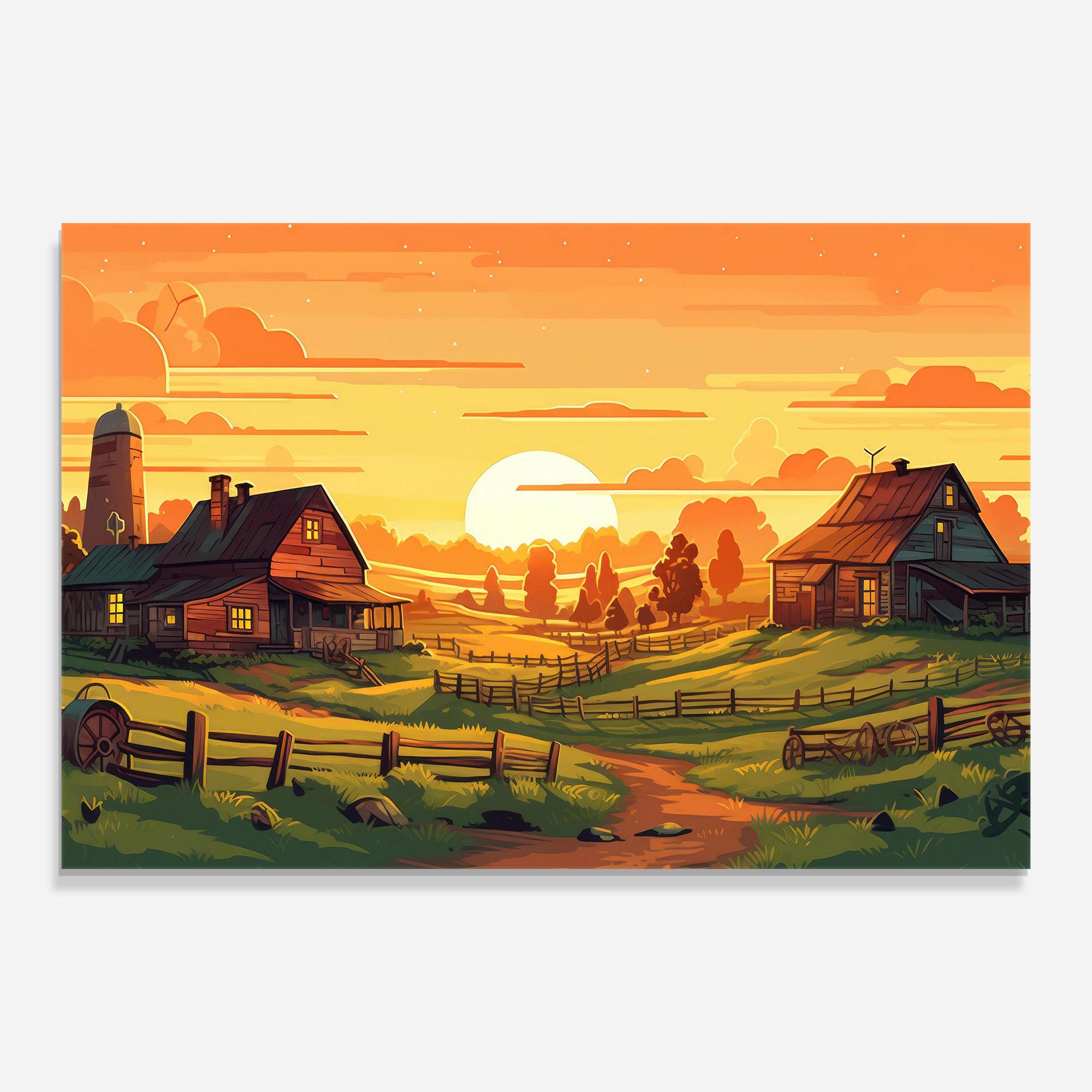 Tablou Sticla Farmhouse Sunlight mockup 0
