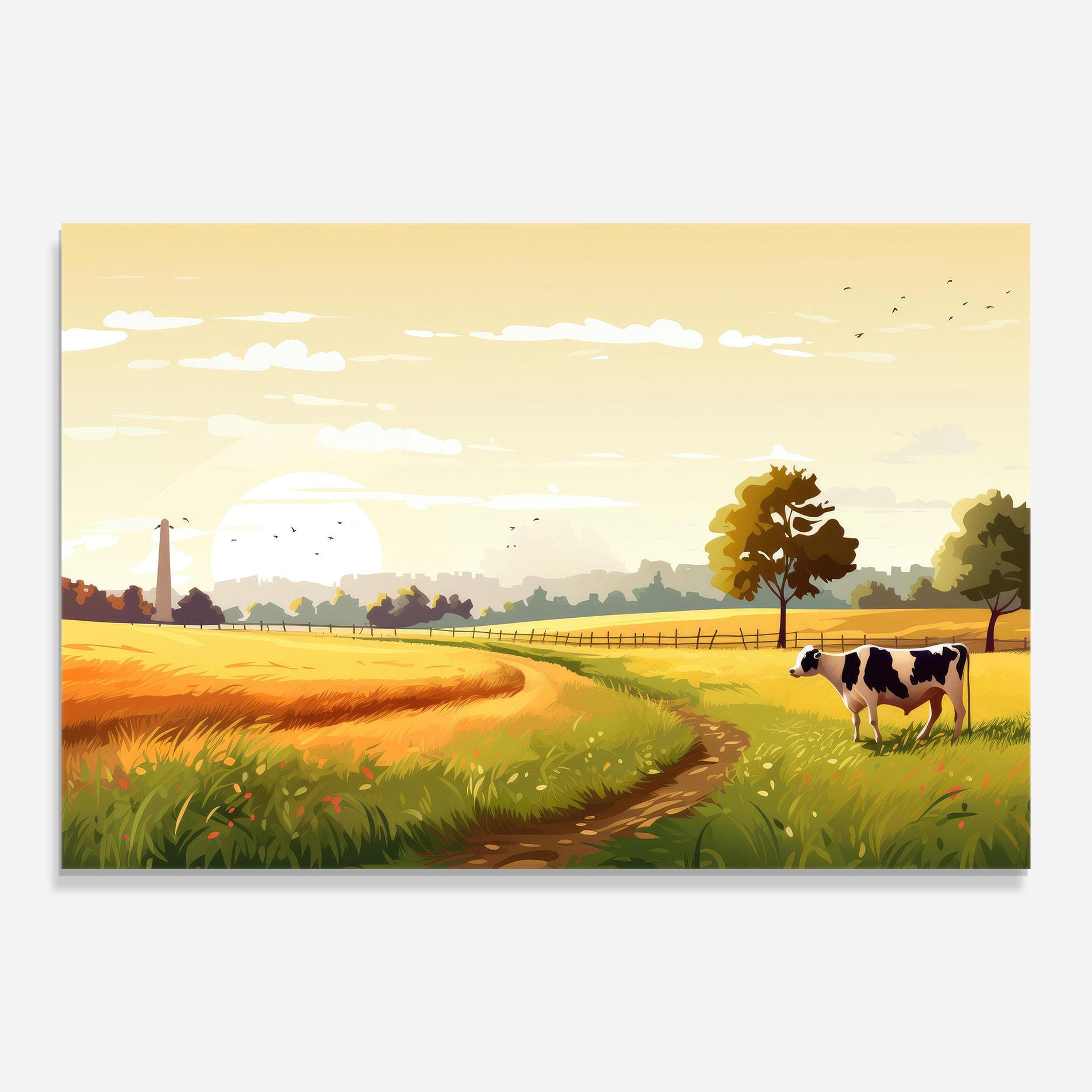 Tablou Sticla Grazing Farm mockup 0