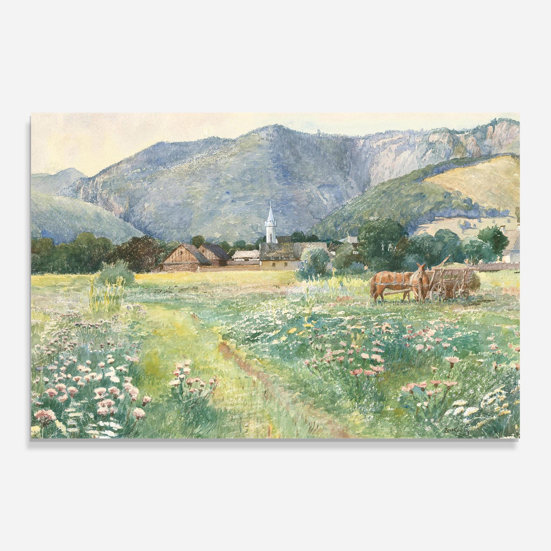 Tablou Sticla Rural Painting Art mockup 0
