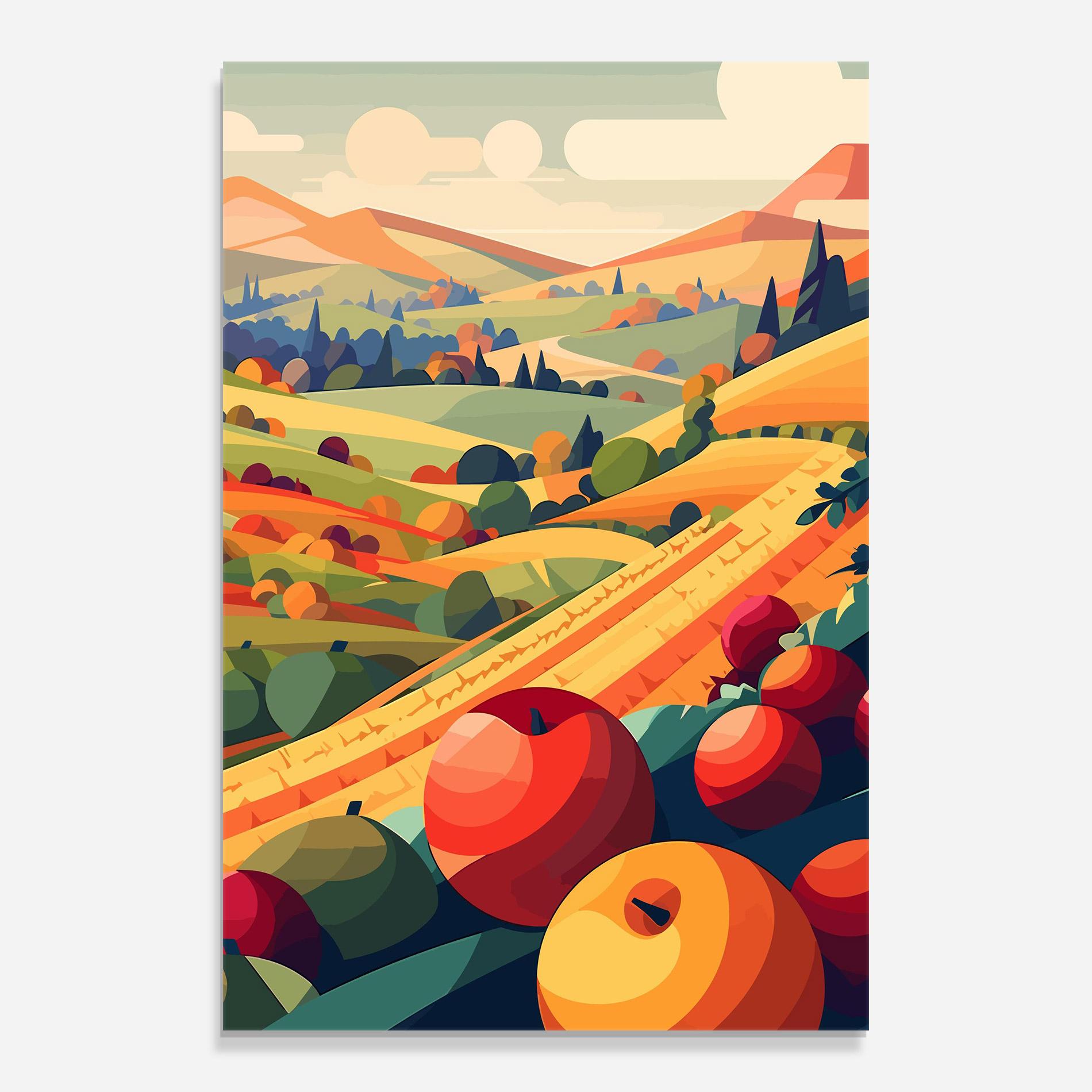 Tablou Sticla Autumn Rural Fruits mockup 0