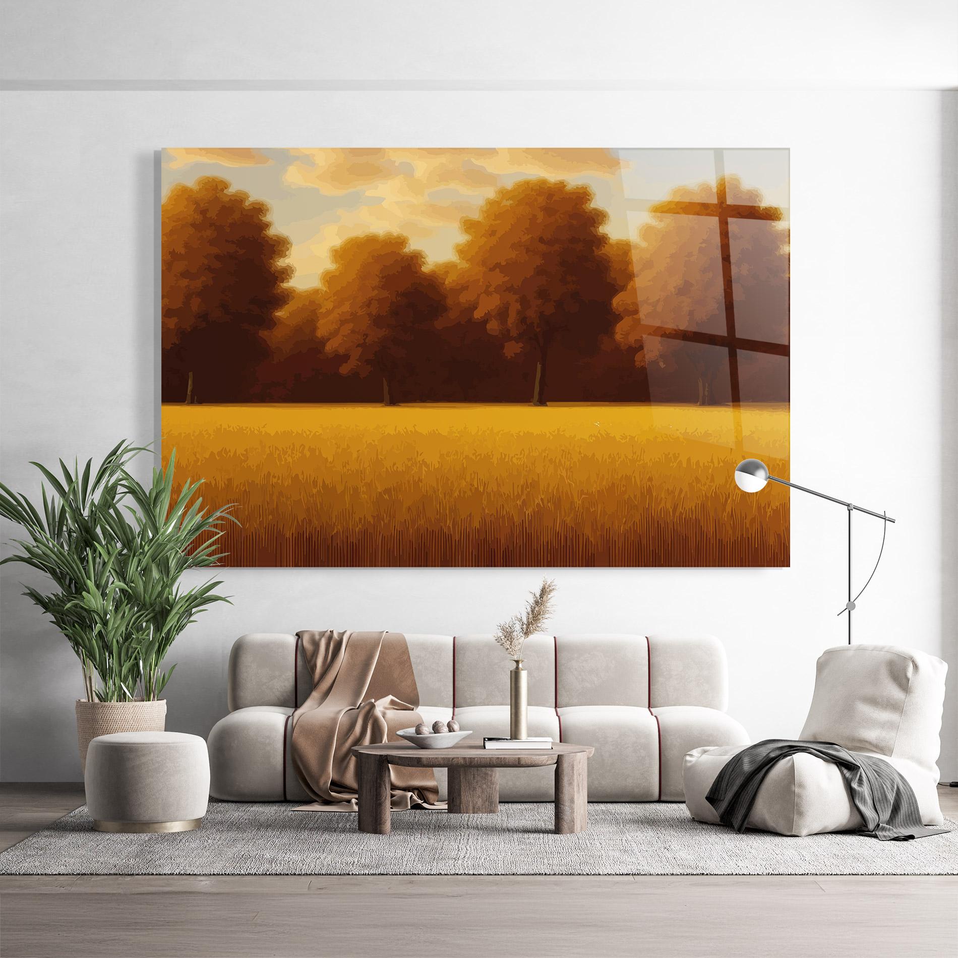 Tablou Sticla Autumn Country Tree mockup 9