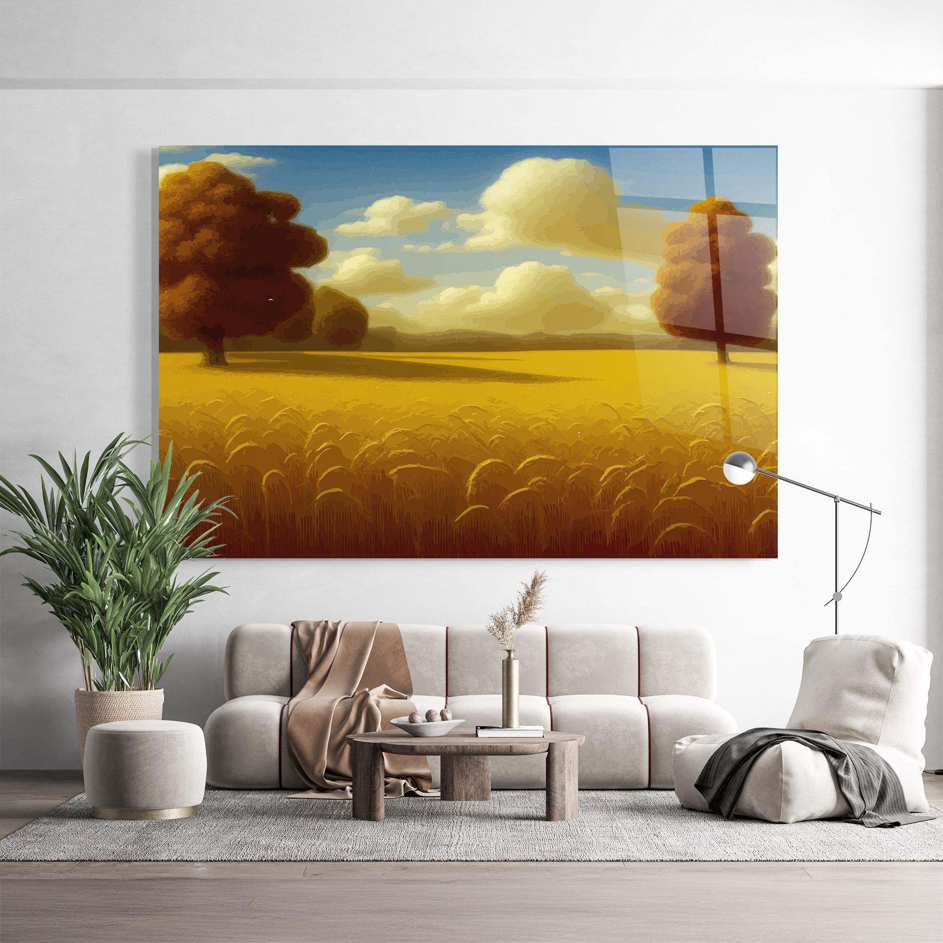 Tablou Sticla Cloud Rural Yellow mockup 9