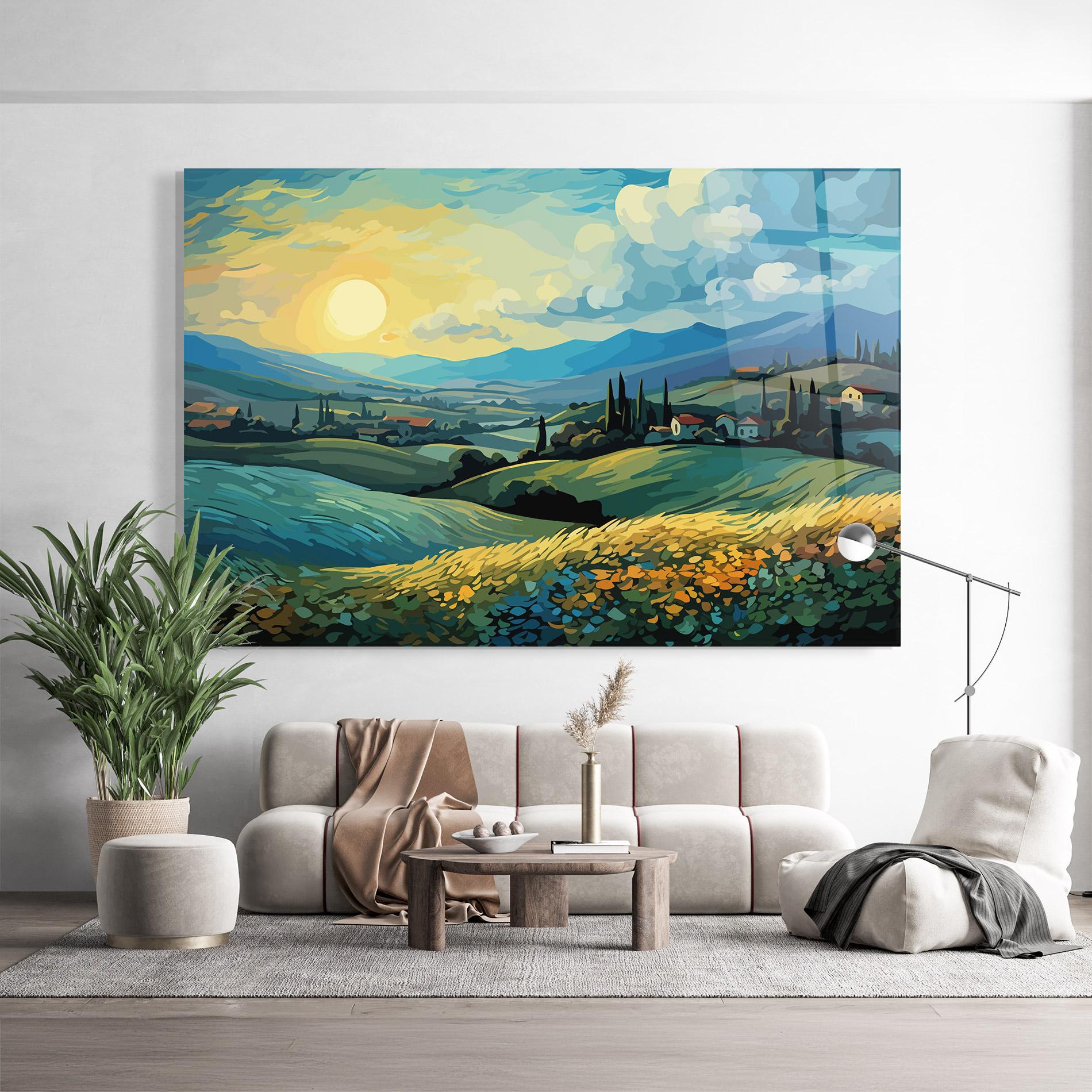 Tablou Sticla Fantasy Blue View mockup 9