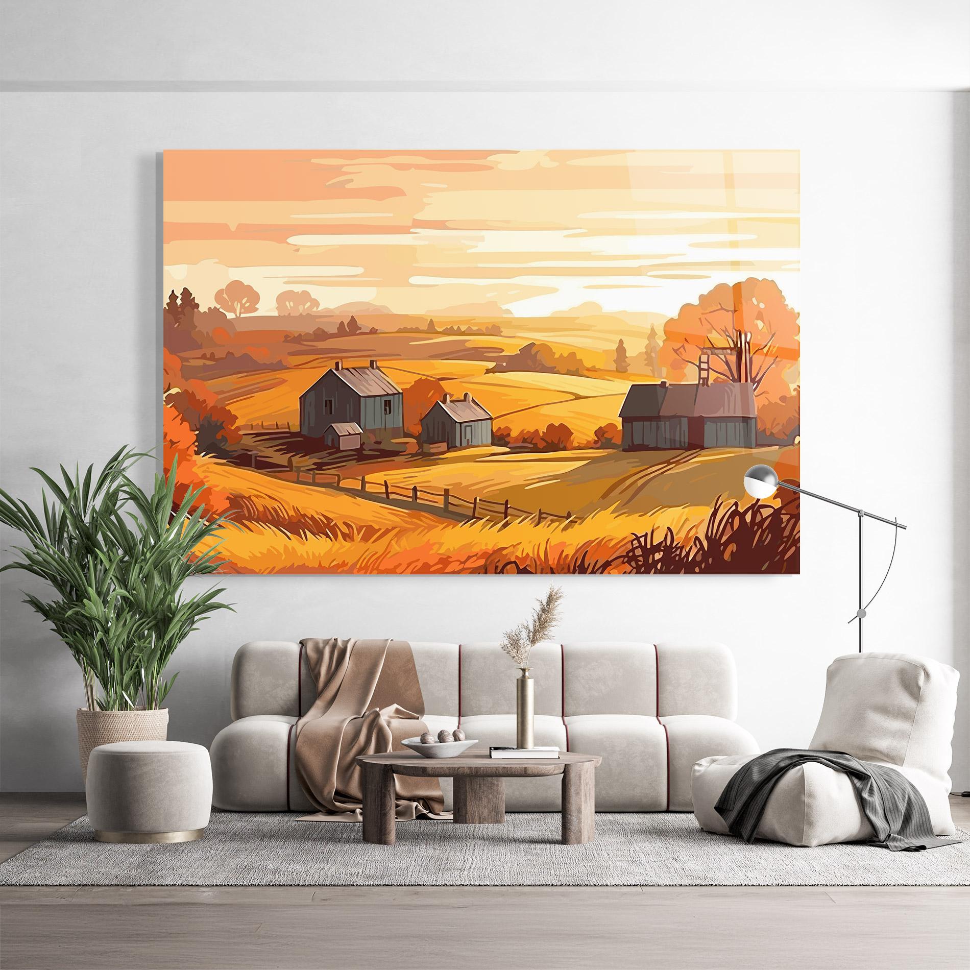 Tablou Sticla Orange Countryside mockup 9
