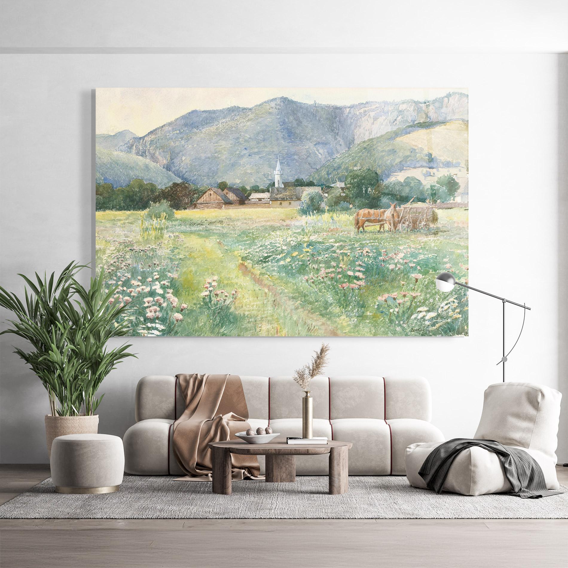 Tablou Sticla Rural Painting Art mockup 9