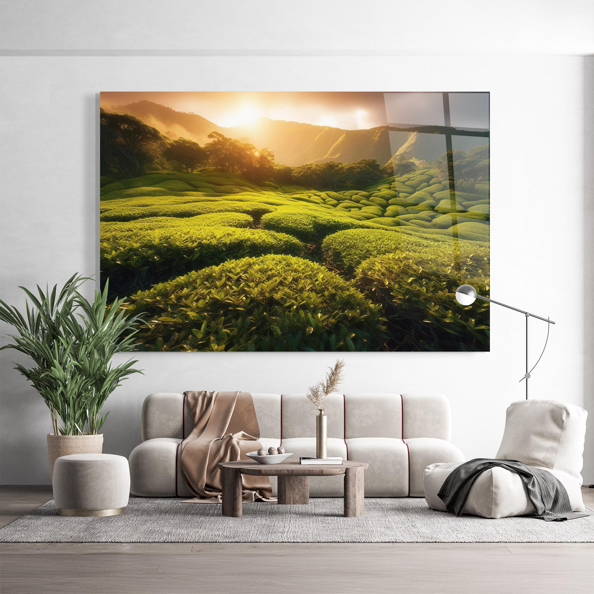 Tablou Sticla Tea Fields mockup 9