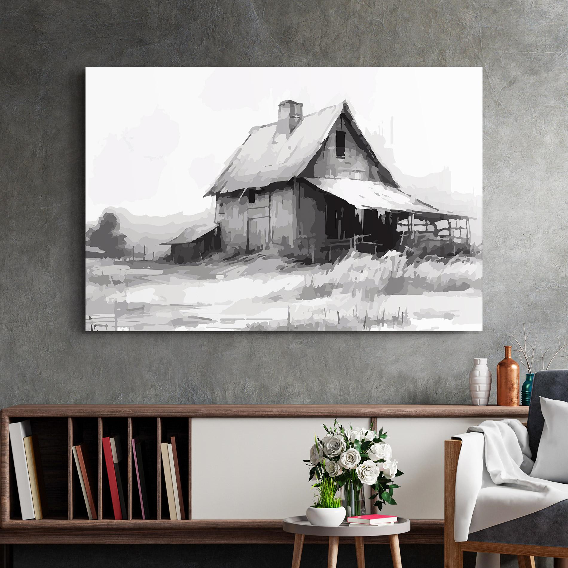 Tablou Sticla Grey Ink House mockup 2