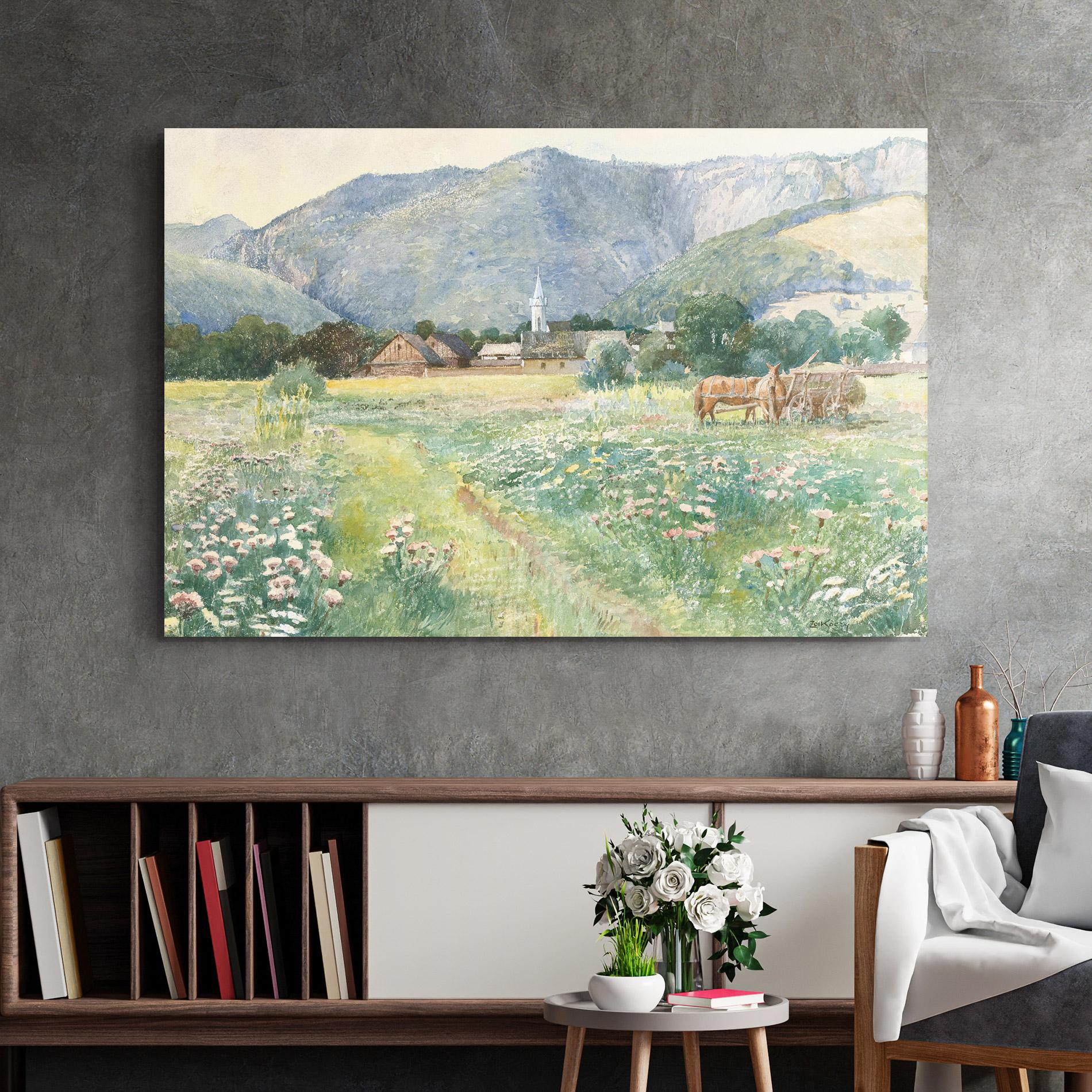 Tablou Sticla Rural Painting Art mockup 2