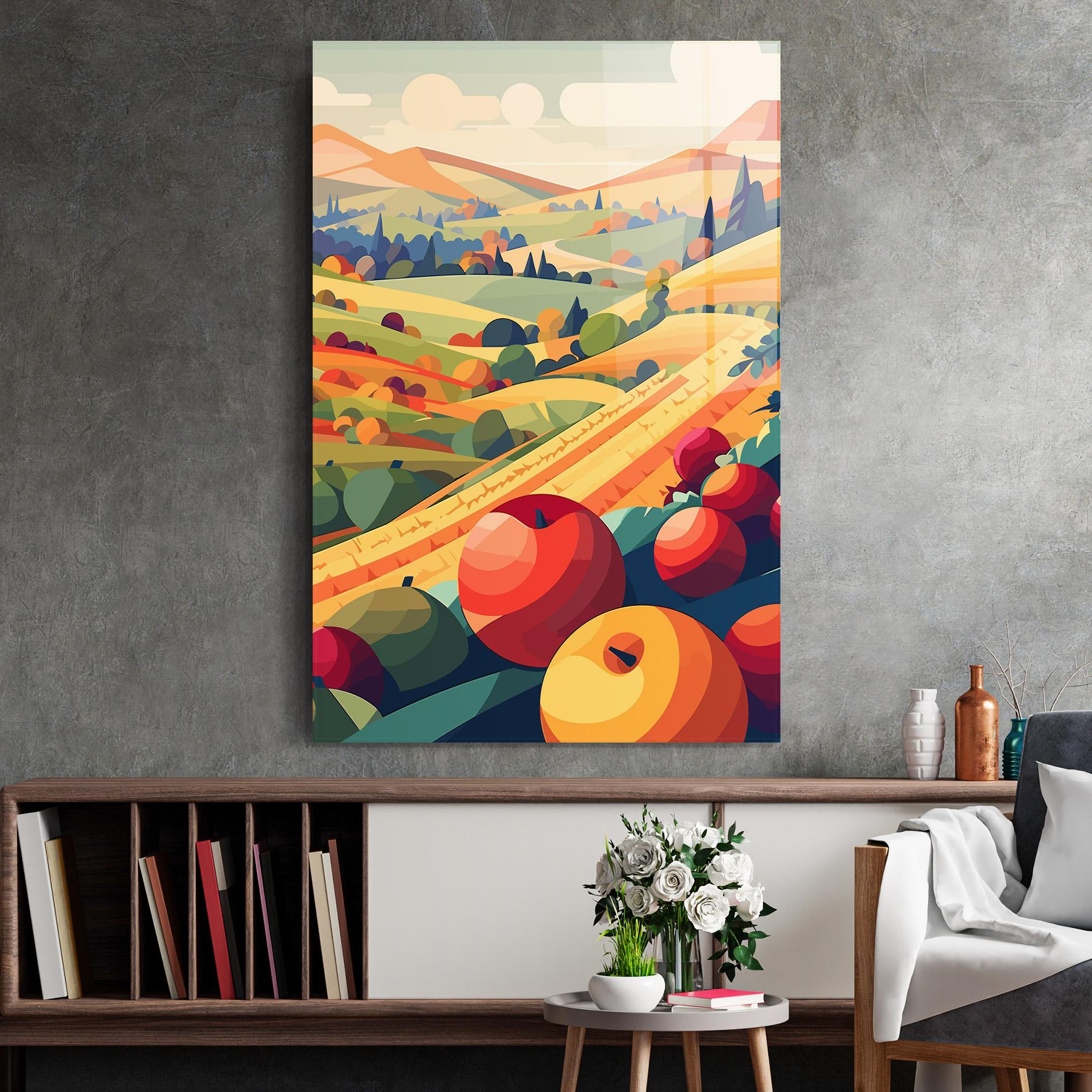 Tablou Sticla Autumn Rural Fruits mockup 2