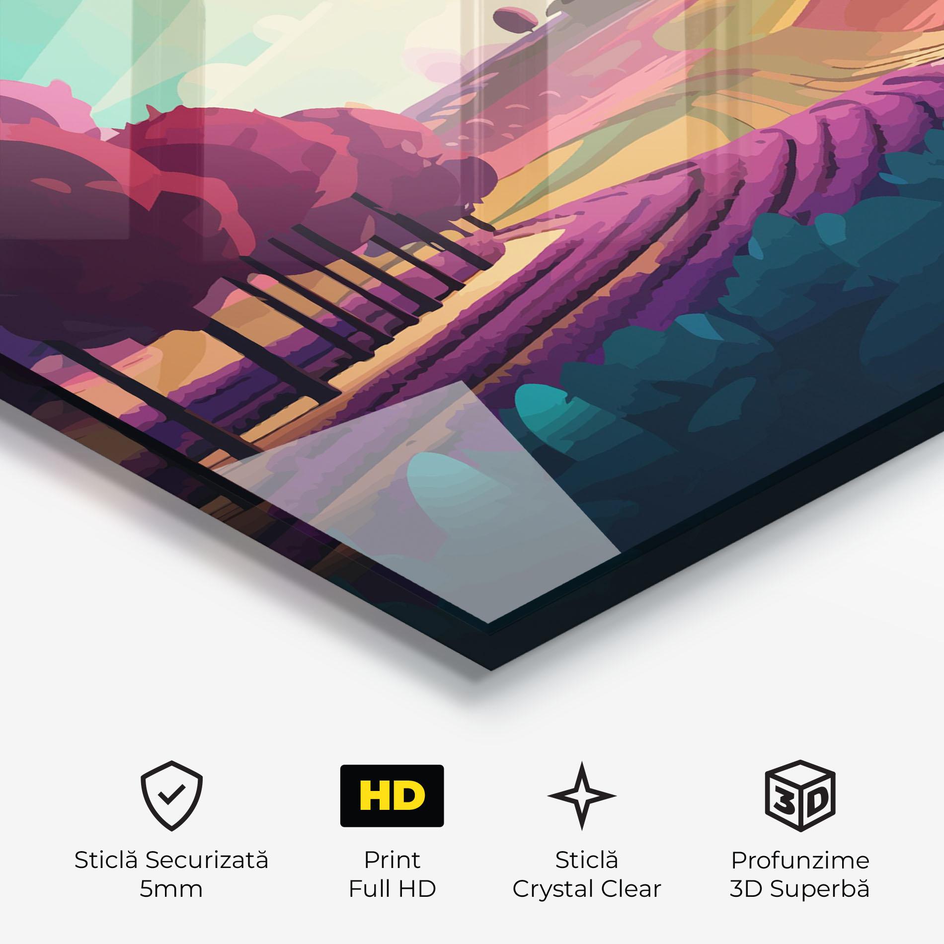 Tablou Sticla Beautiful Rural View mockup 3