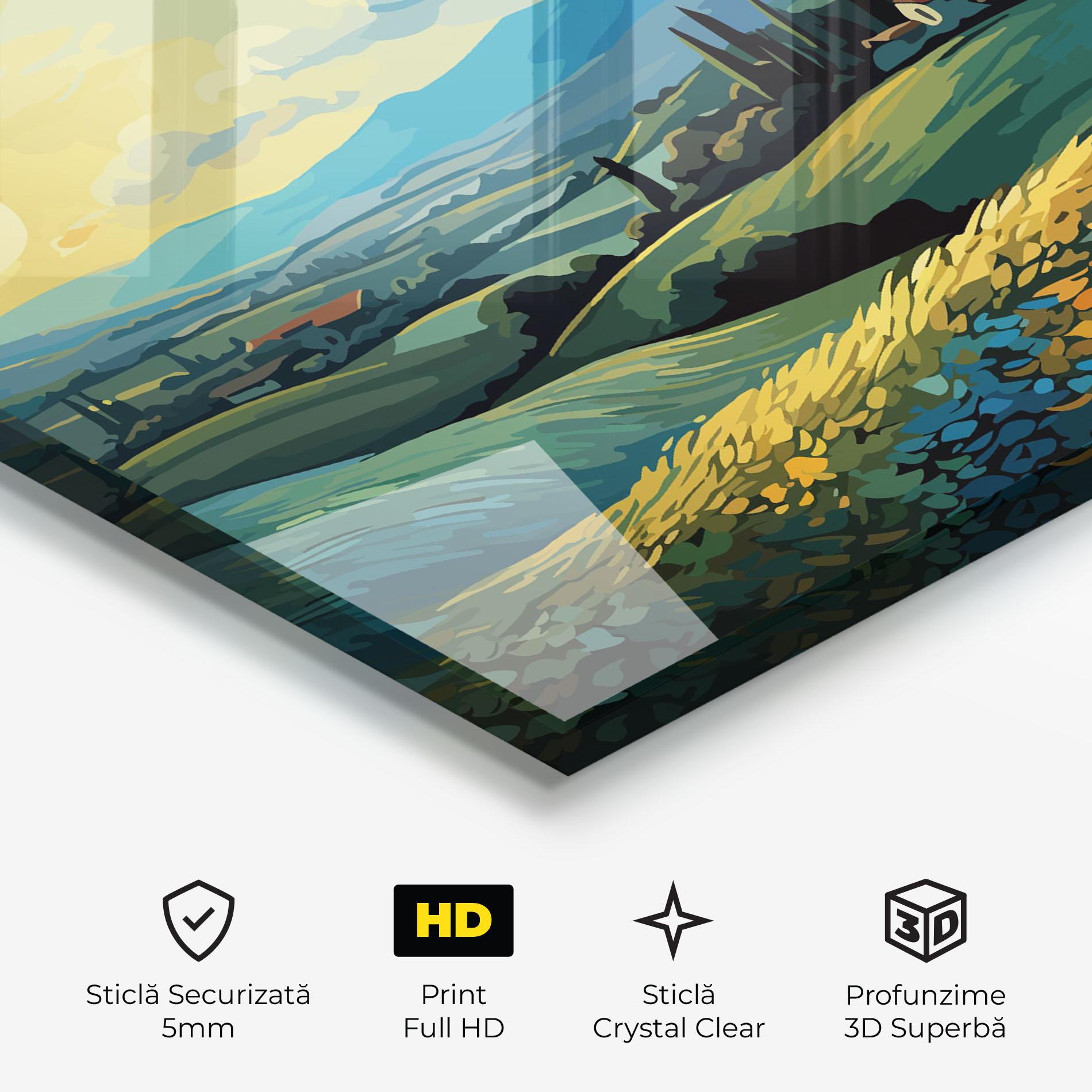 Tablou Sticla Fantasy Blue View mockup 3