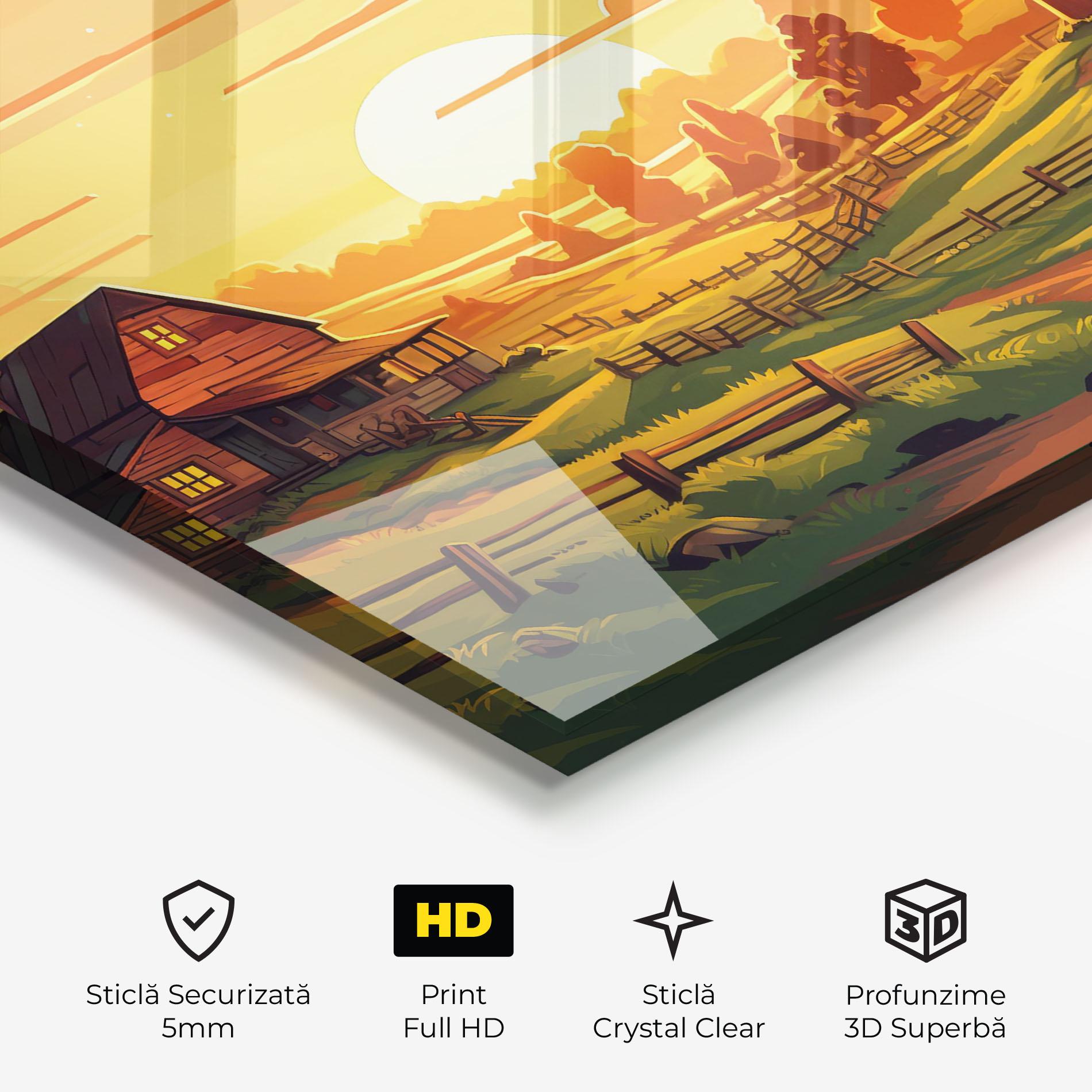 Tablou Sticla Farmhouse Sunlight mockup 3