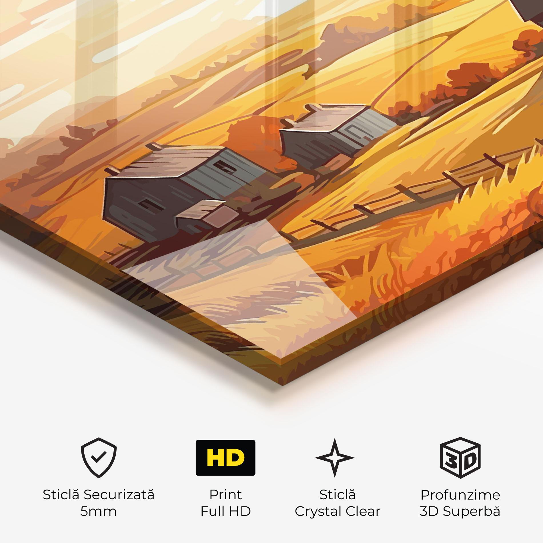Tablou Sticla Orange Countryside mockup 3