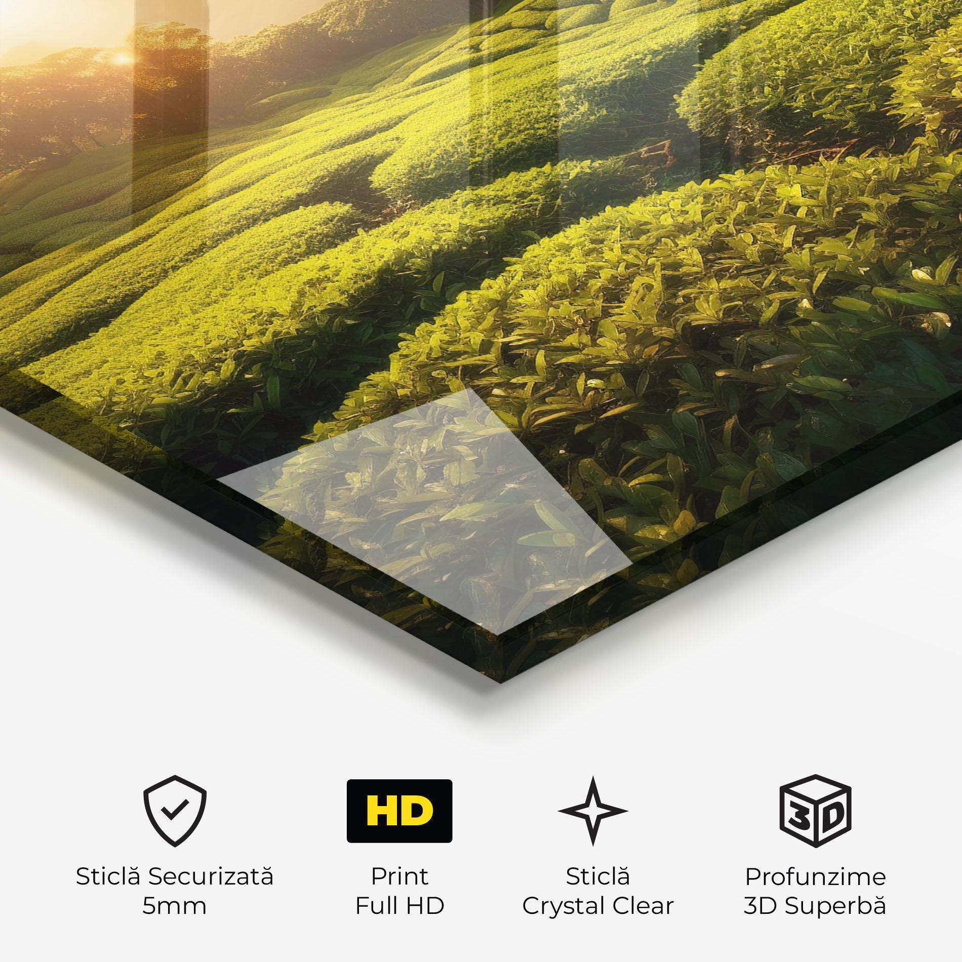 Tablou Sticla Tea Fields mockup 3
