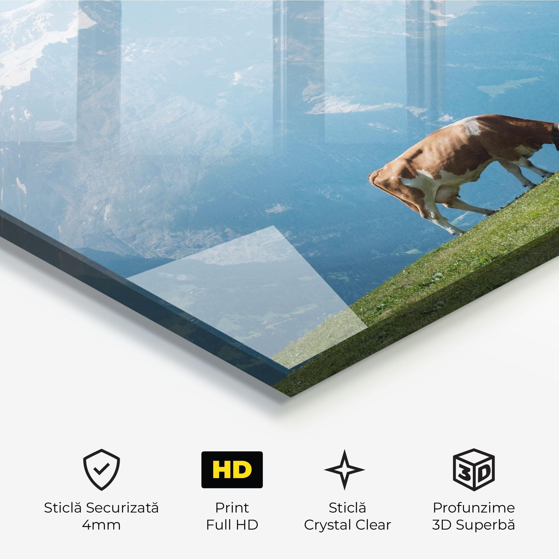 Tablou Sticla Cow Mountain mockup 3