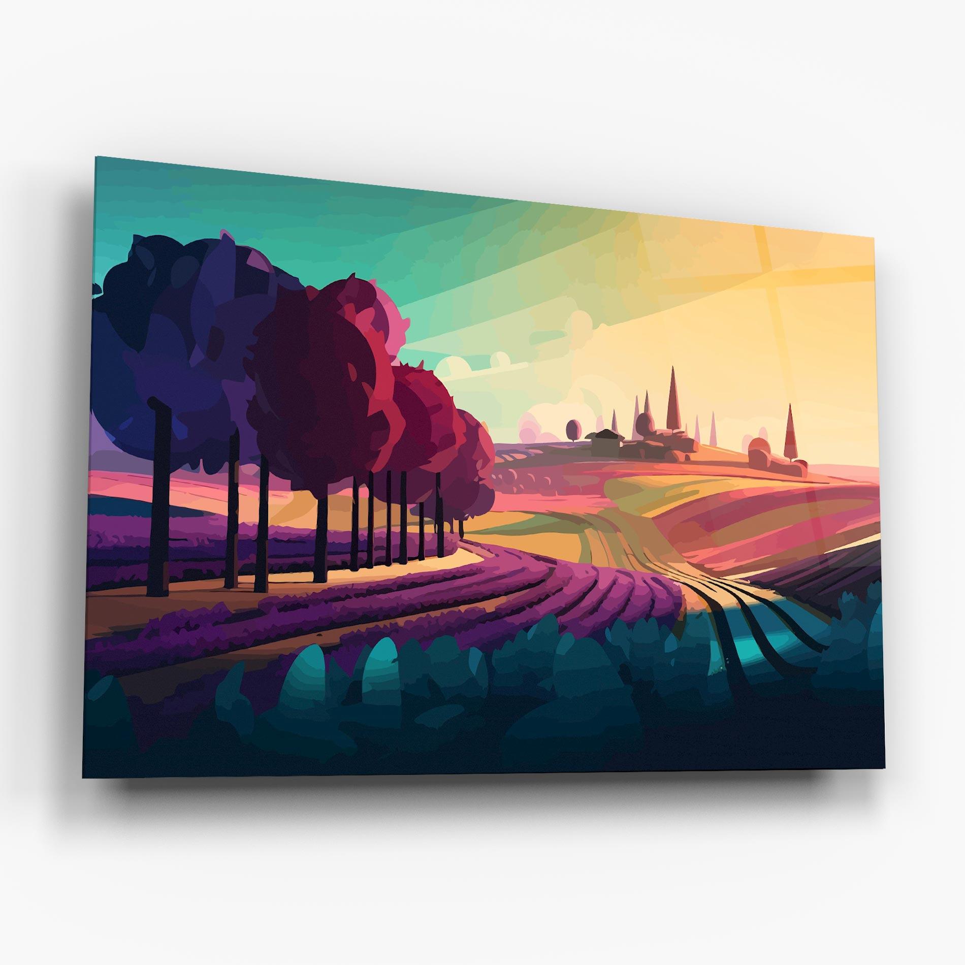 Tablou Sticla Beautiful Rural View mockup 6