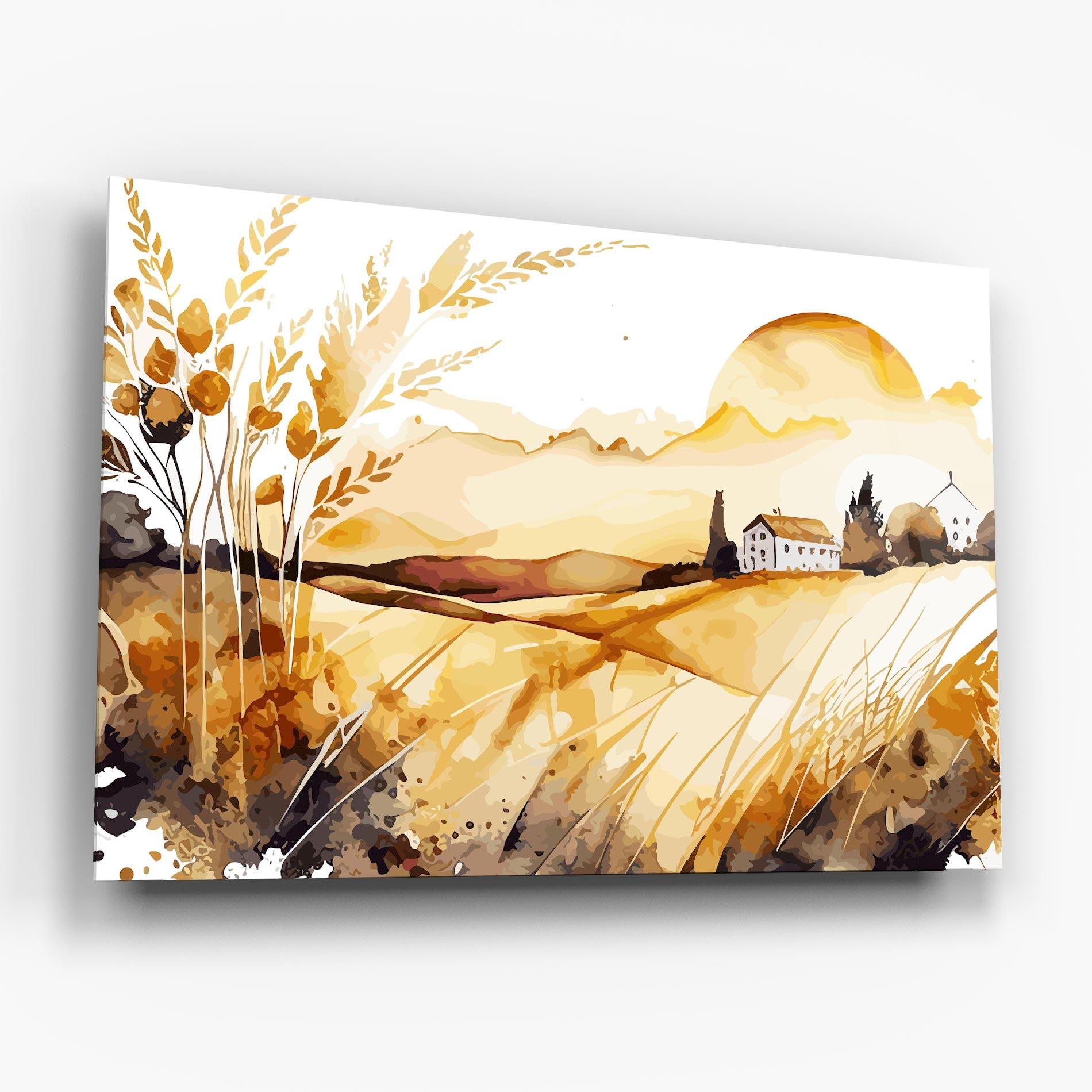 Tablou Sticla Crops Field mockup 6