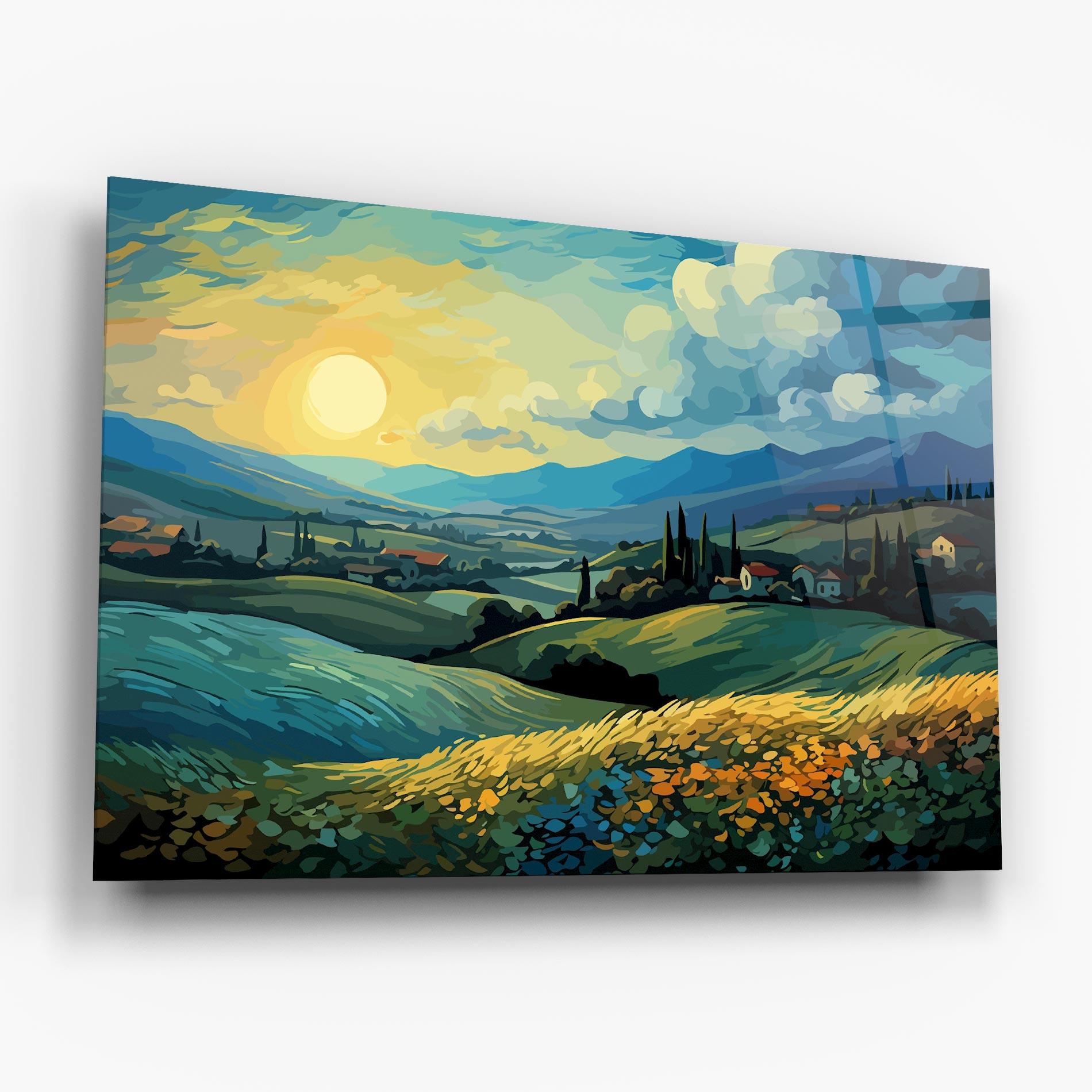 Tablou Sticla Fantasy Blue View mockup 6