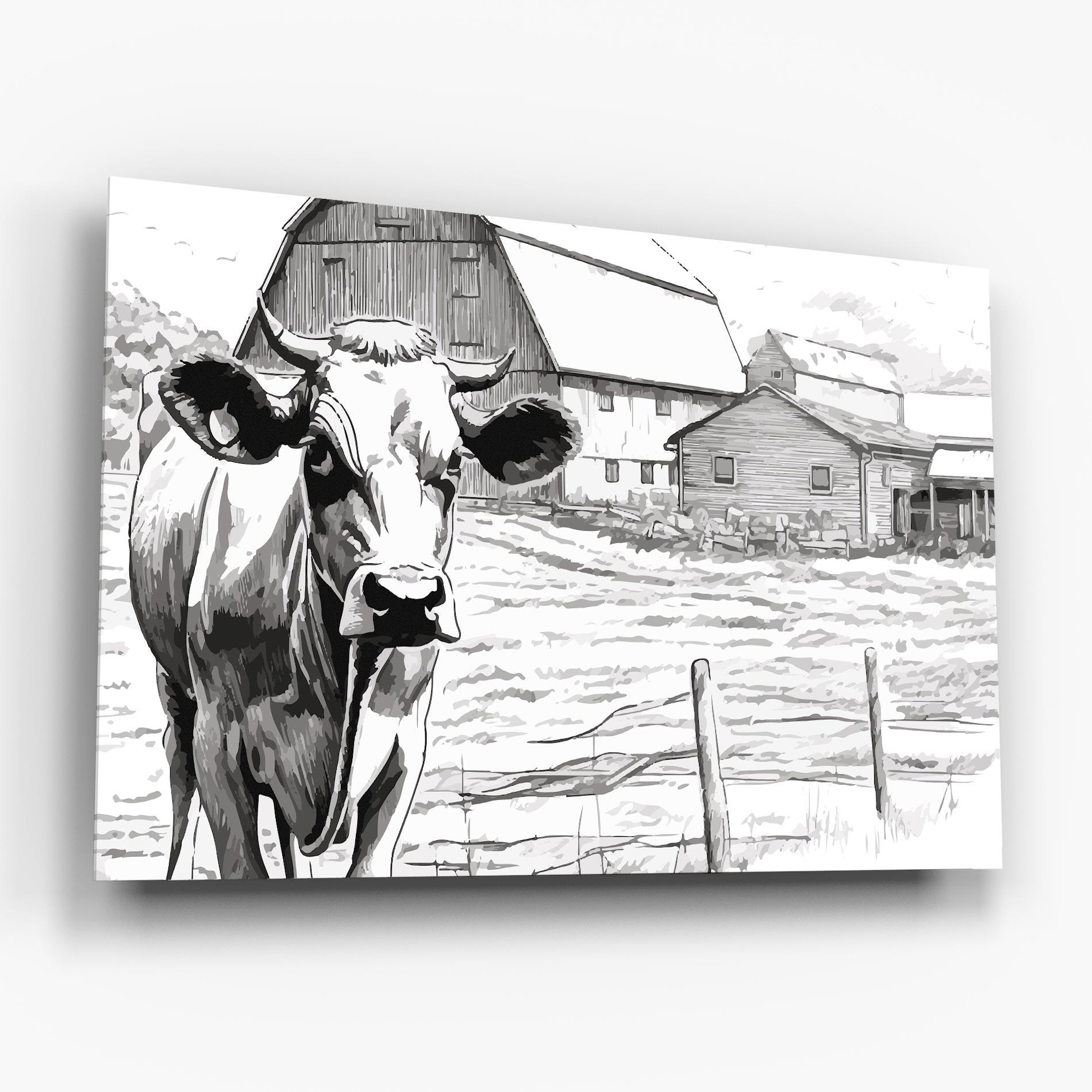 Tablou Sticla Farm Cow mockup 6