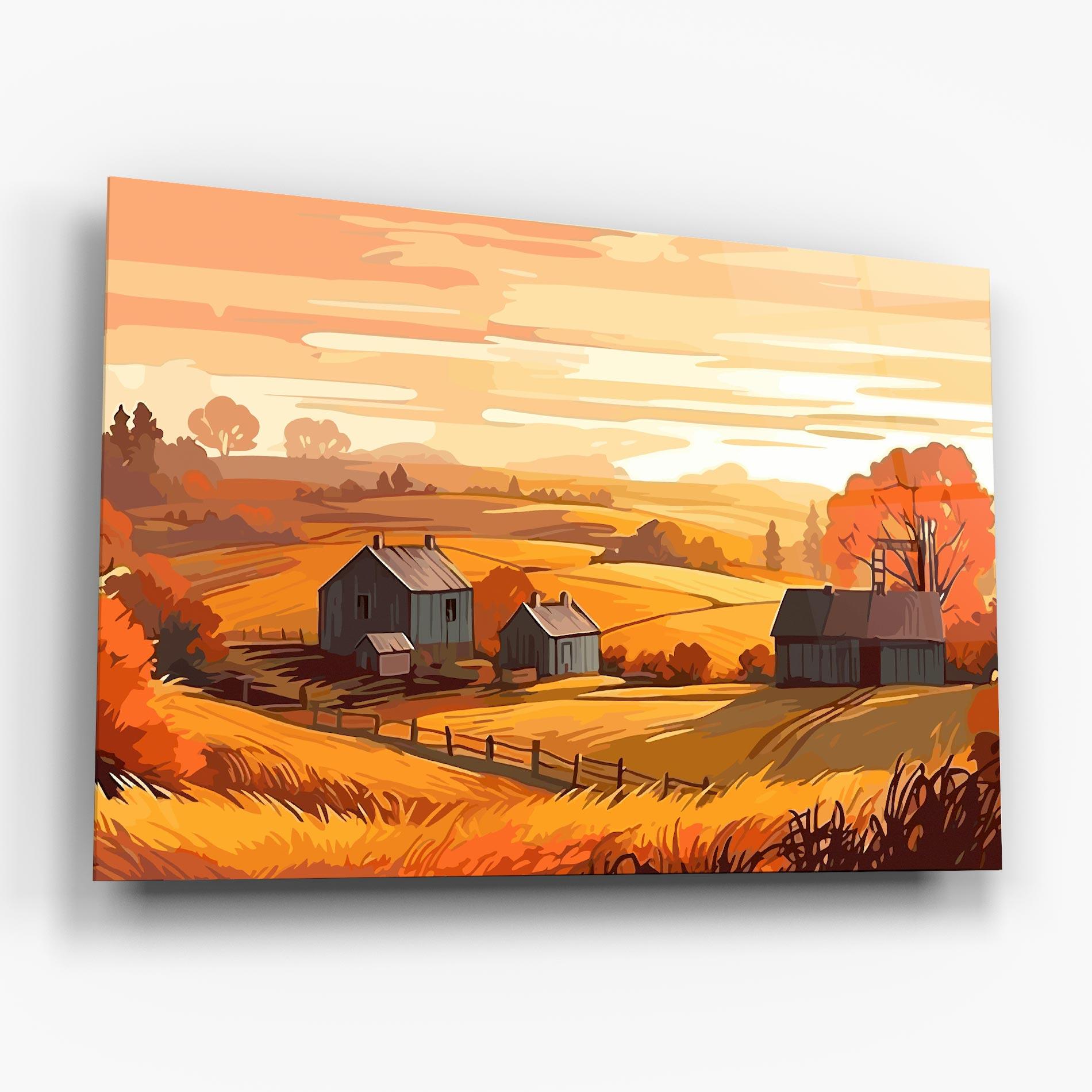 Tablou Sticla Orange Countryside mockup 6