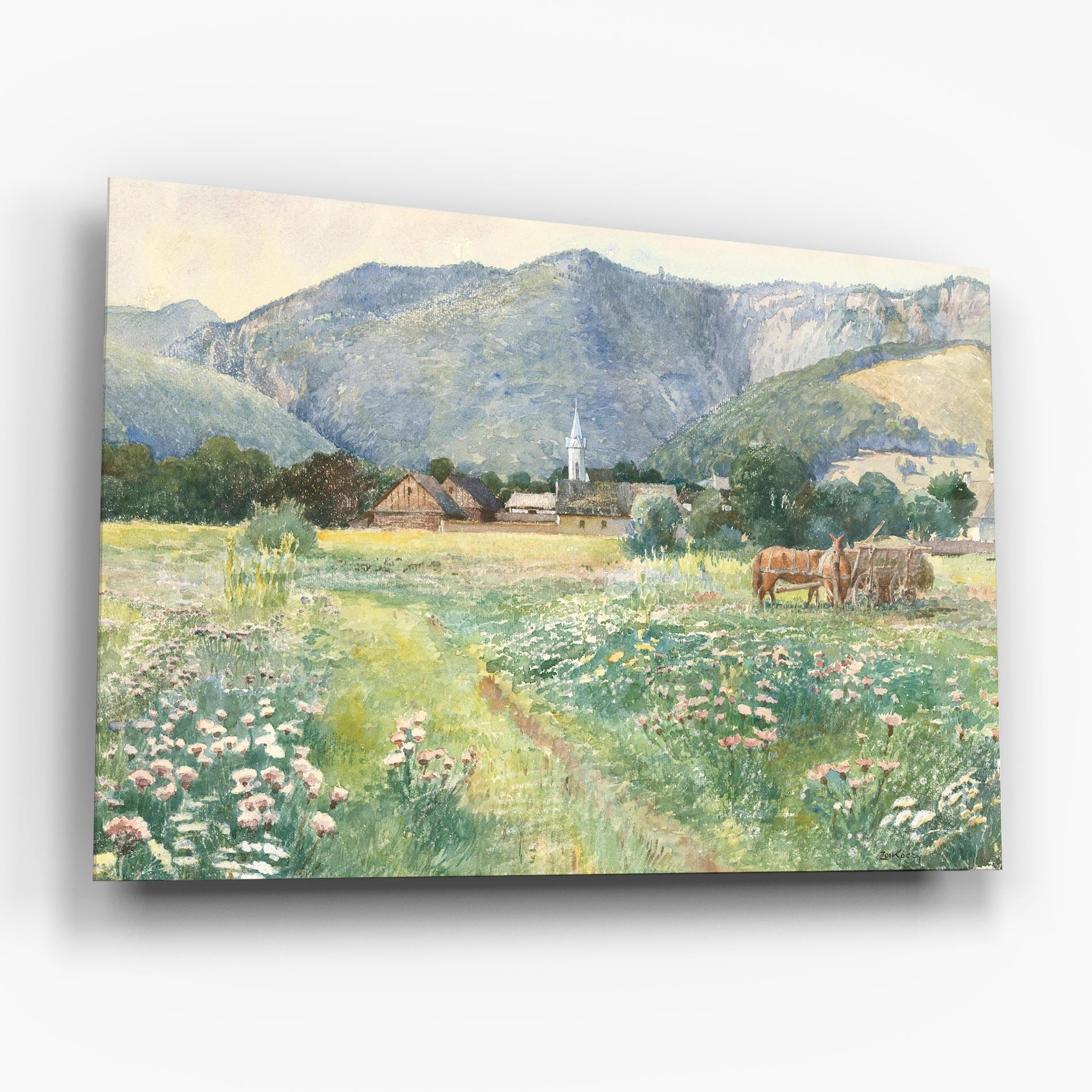 Tablou Sticla Rural Painting Art mockup 6