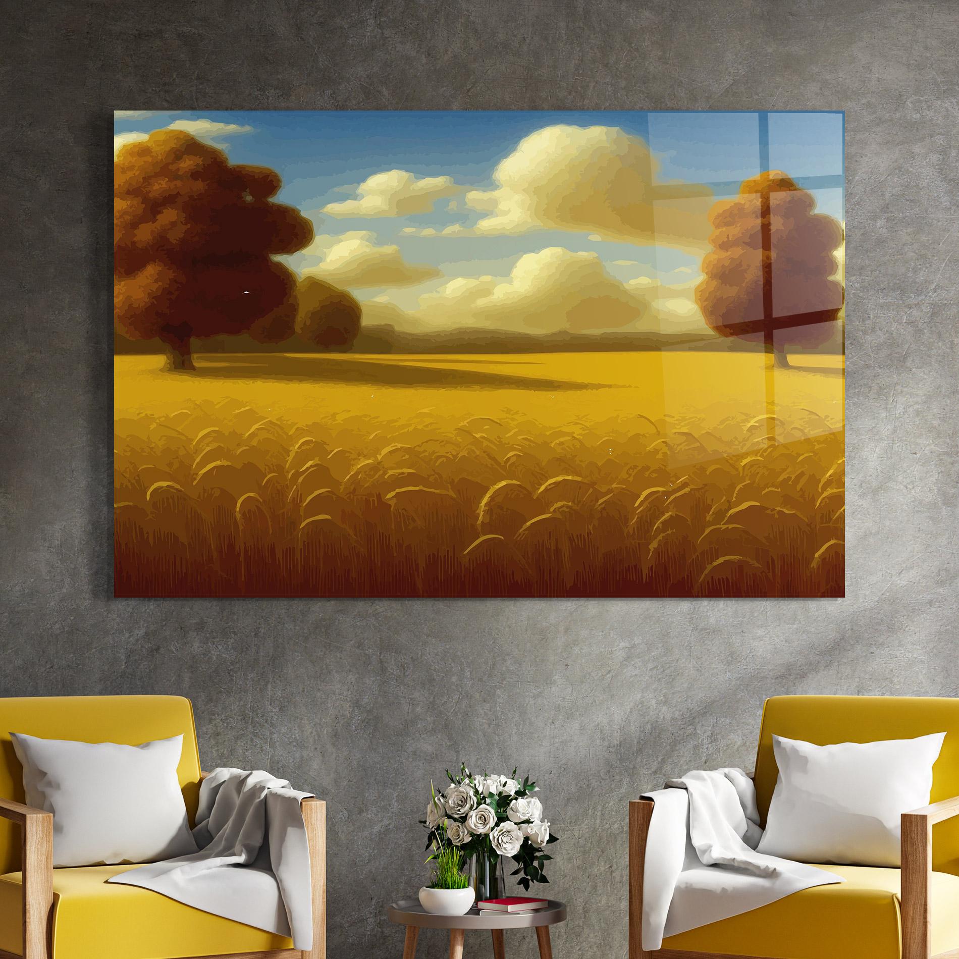Tablou Sticla Cloud Rural Yellow mockup 4