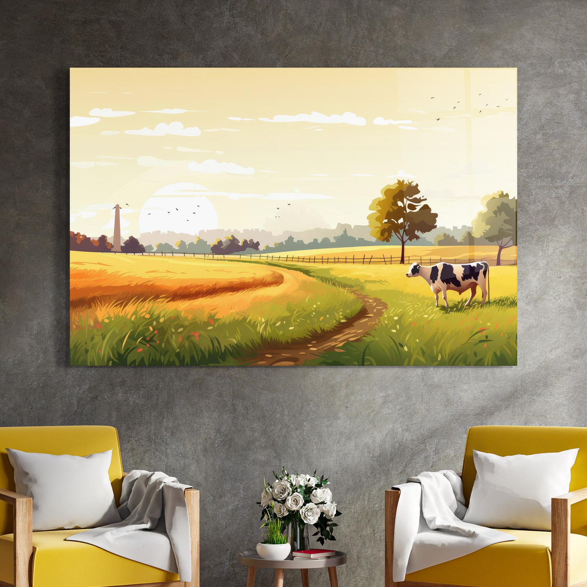 Tablou Sticla Grazing Farm mockup 4