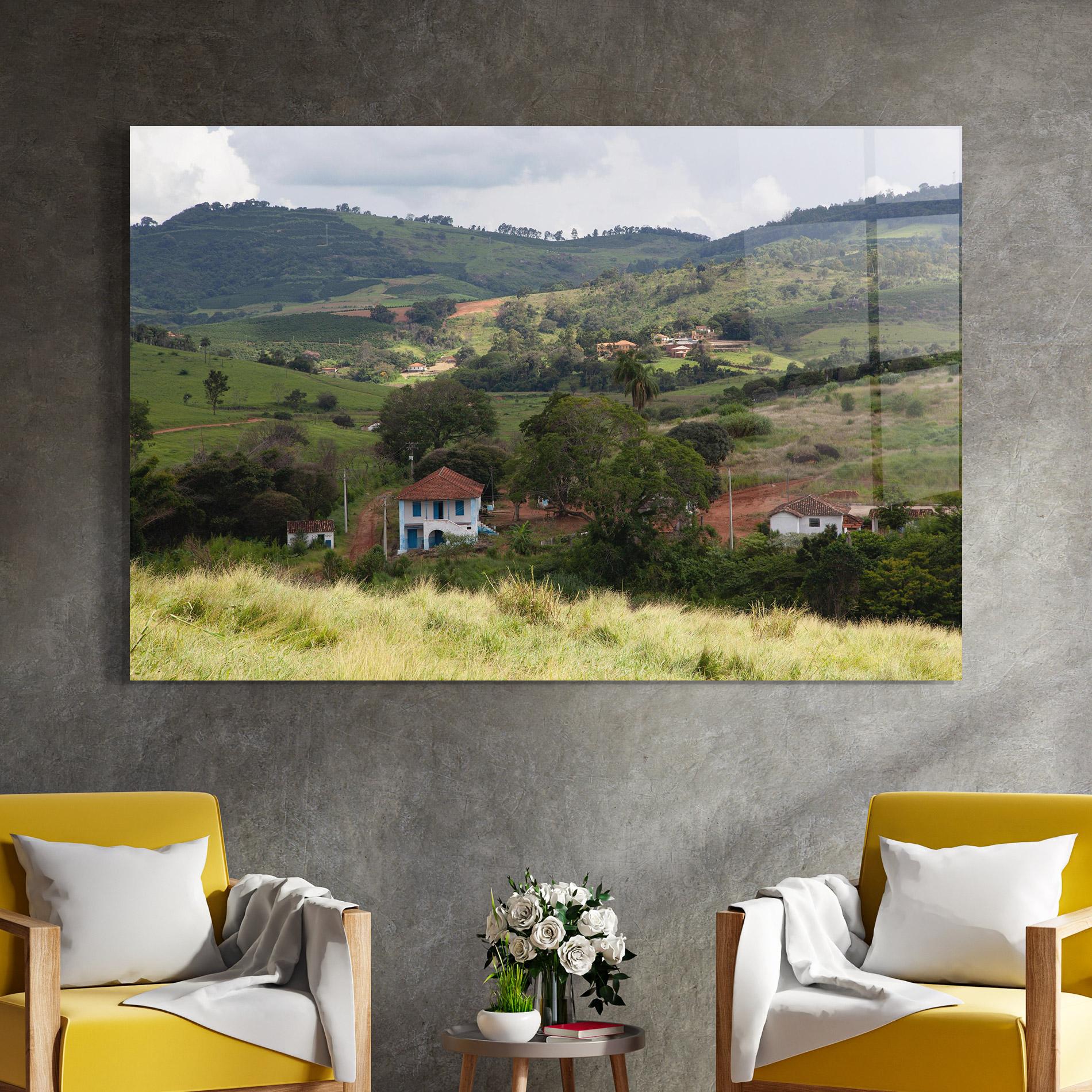 Tablou Sticla Green Countryside mockup 4