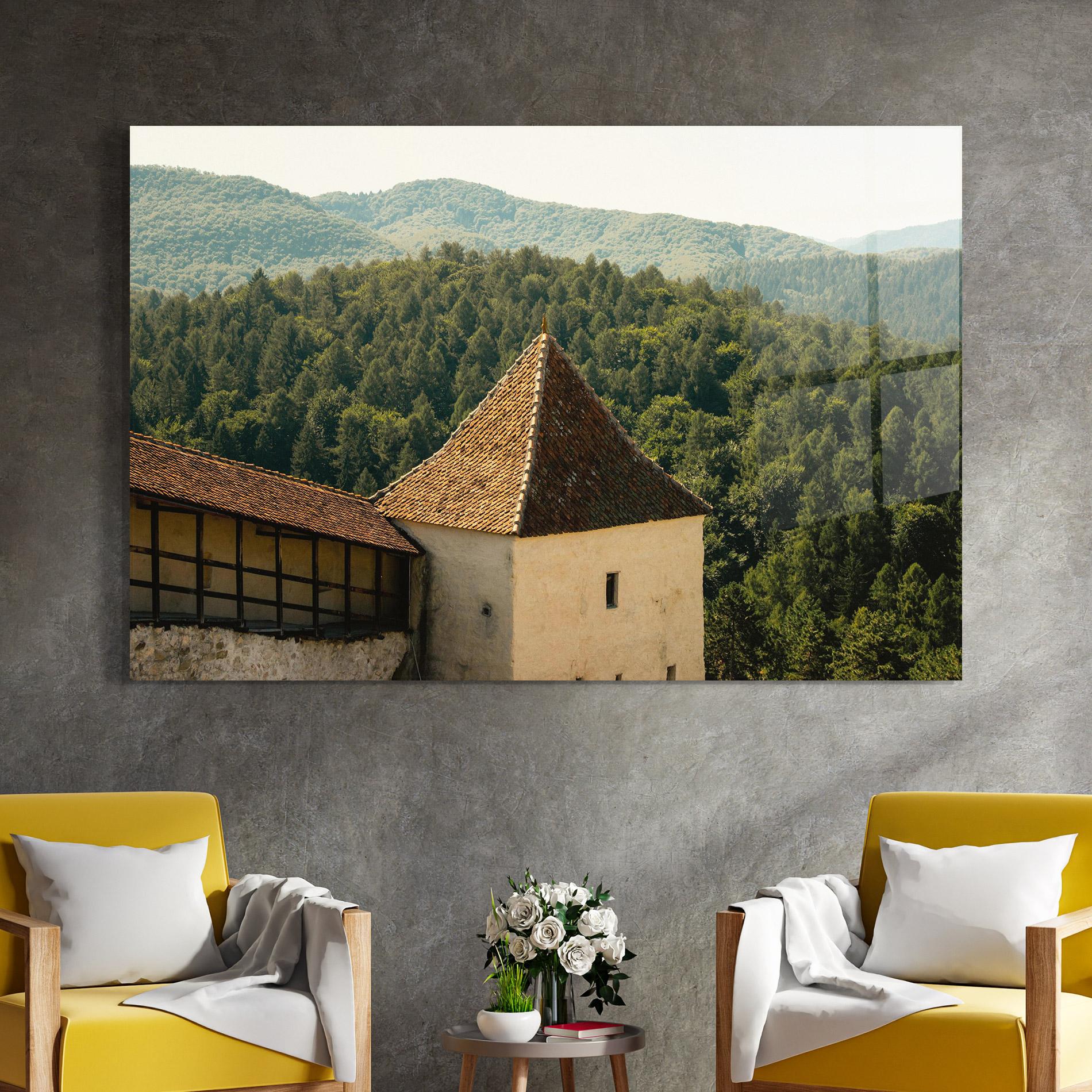 Tablou Sticla Mountain Church mockup 4