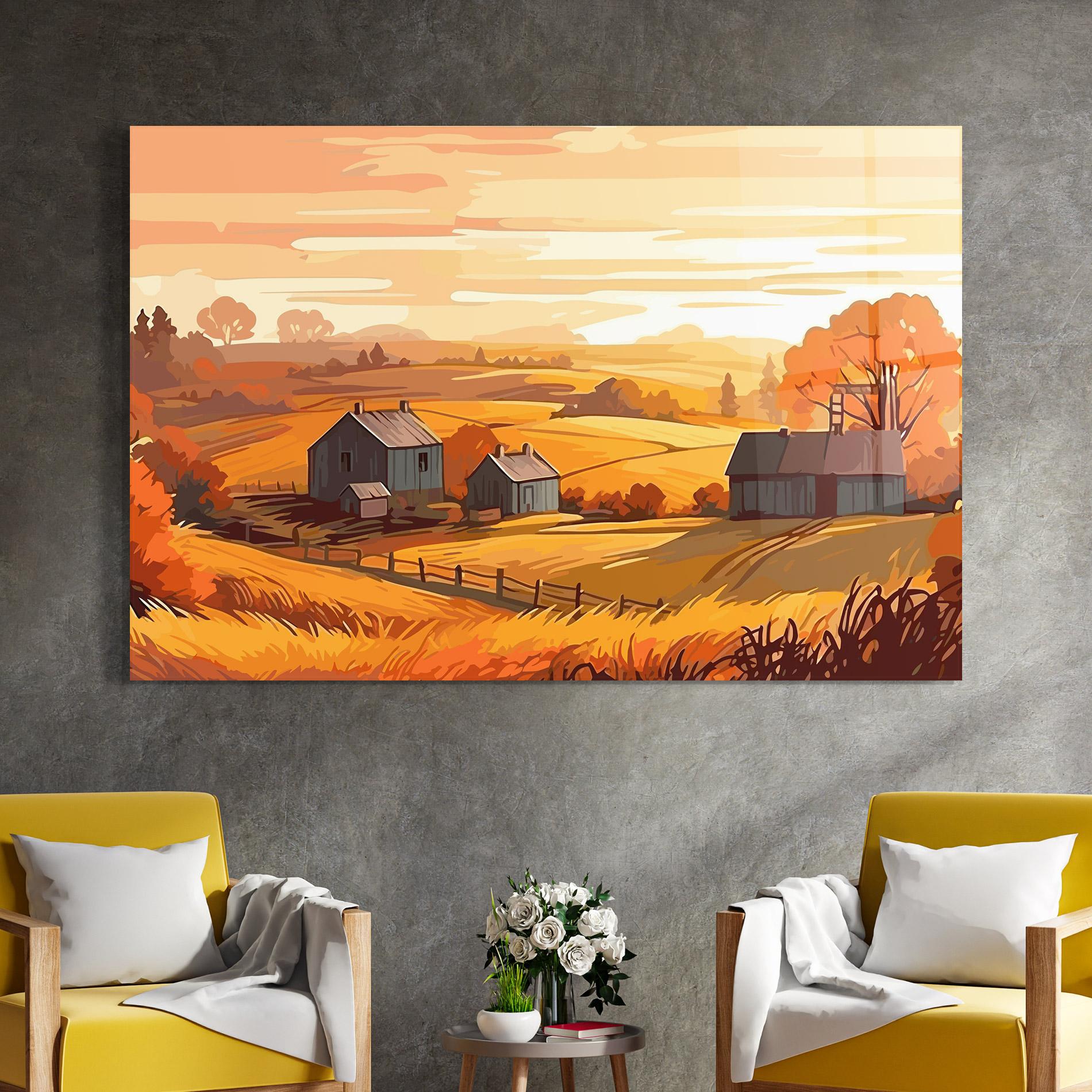 Tablou Sticla Orange Countryside mockup 4