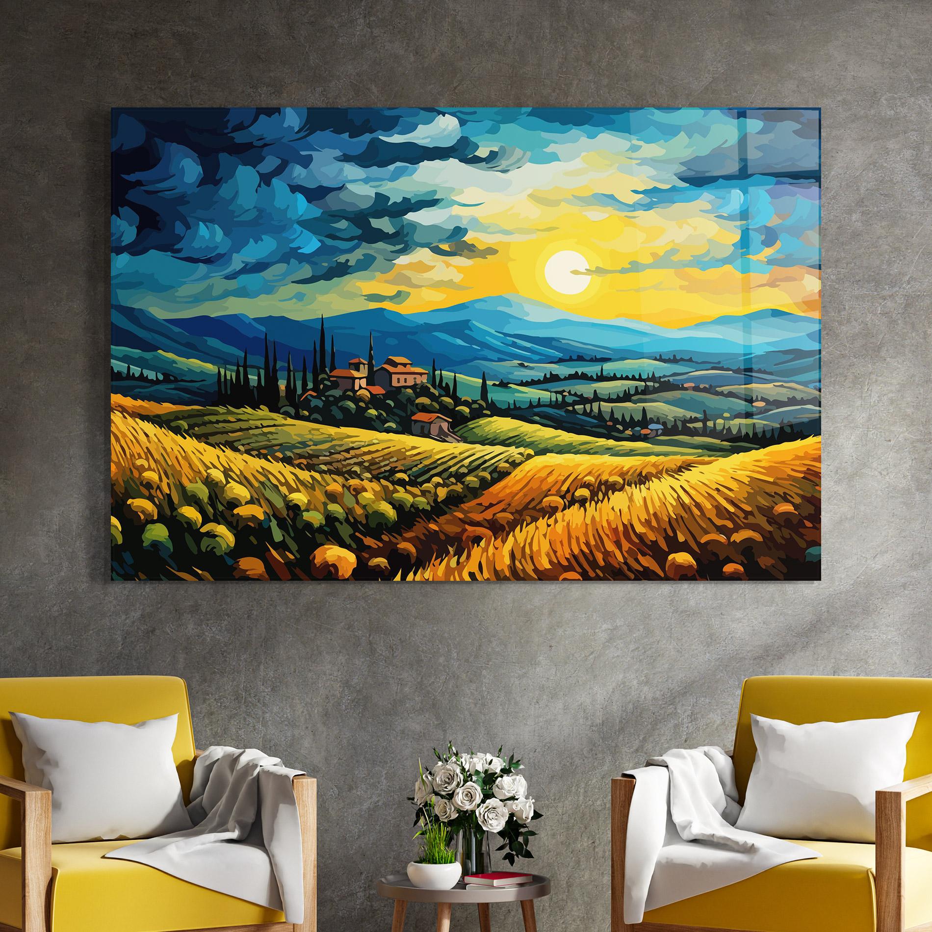 Tablou Sticla Rural Fantasy View mockup 4