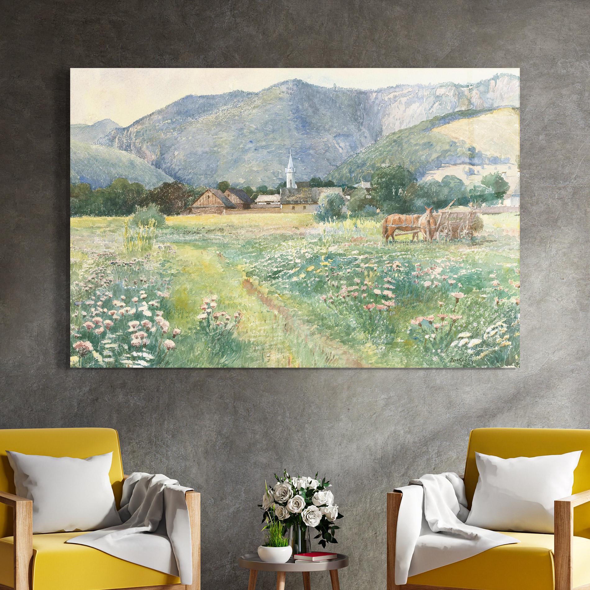 Tablou Sticla Rural Painting Art mockup 4