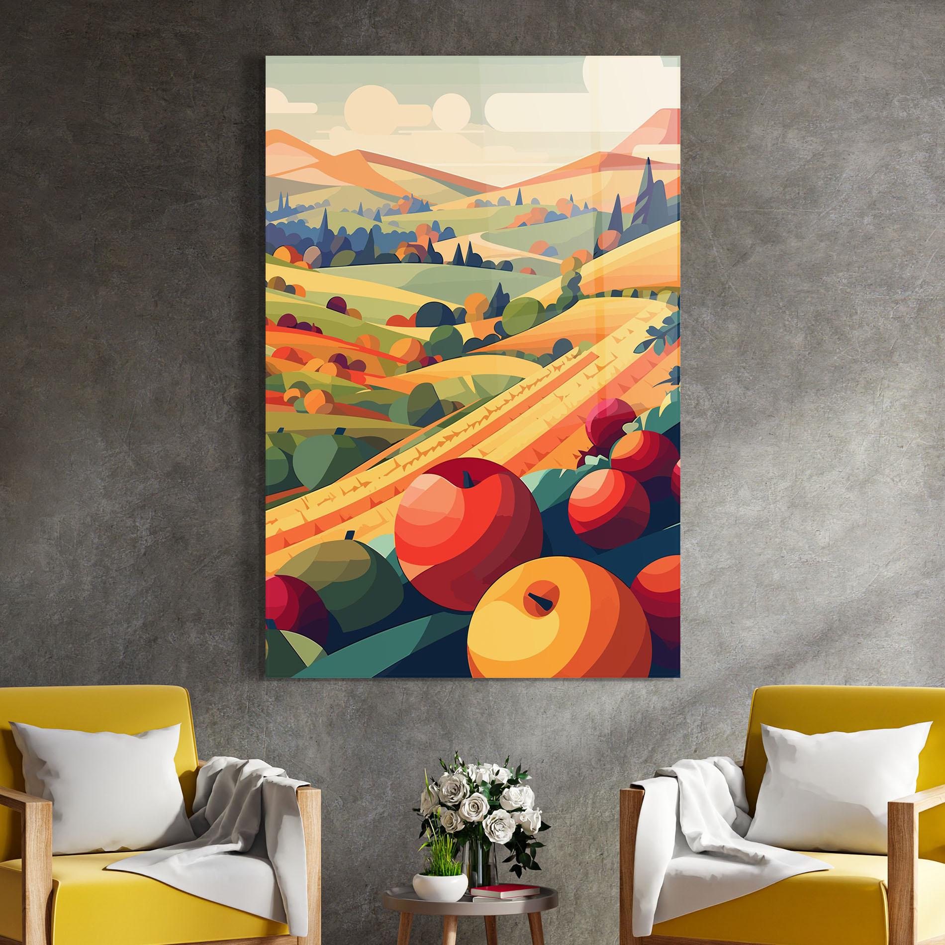 Tablou Sticla Autumn Rural Fruits mockup 4
