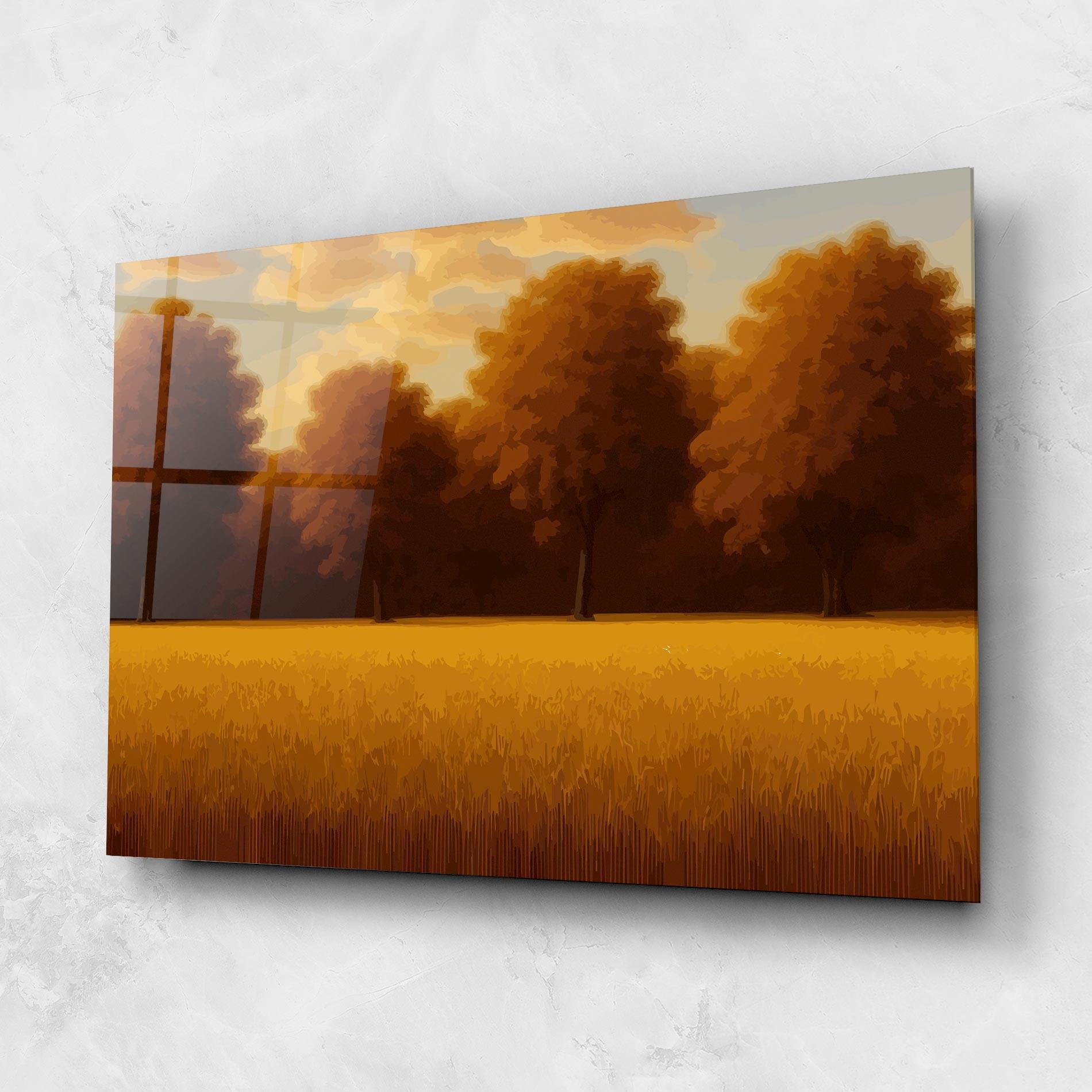 Tablou Sticla Autumn Country Tree mockup 1